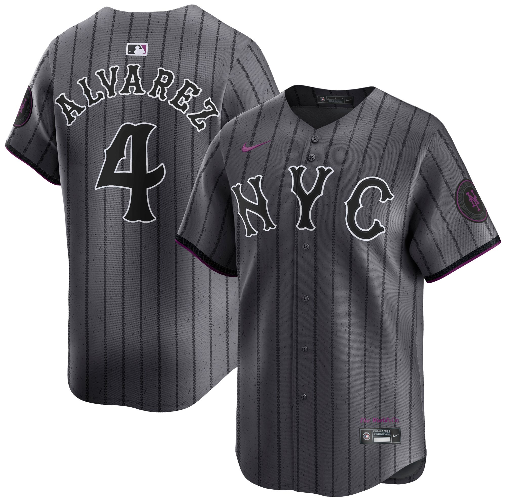 Nike Adult New York Mets City Connect Grey Francisco Alvarez #4