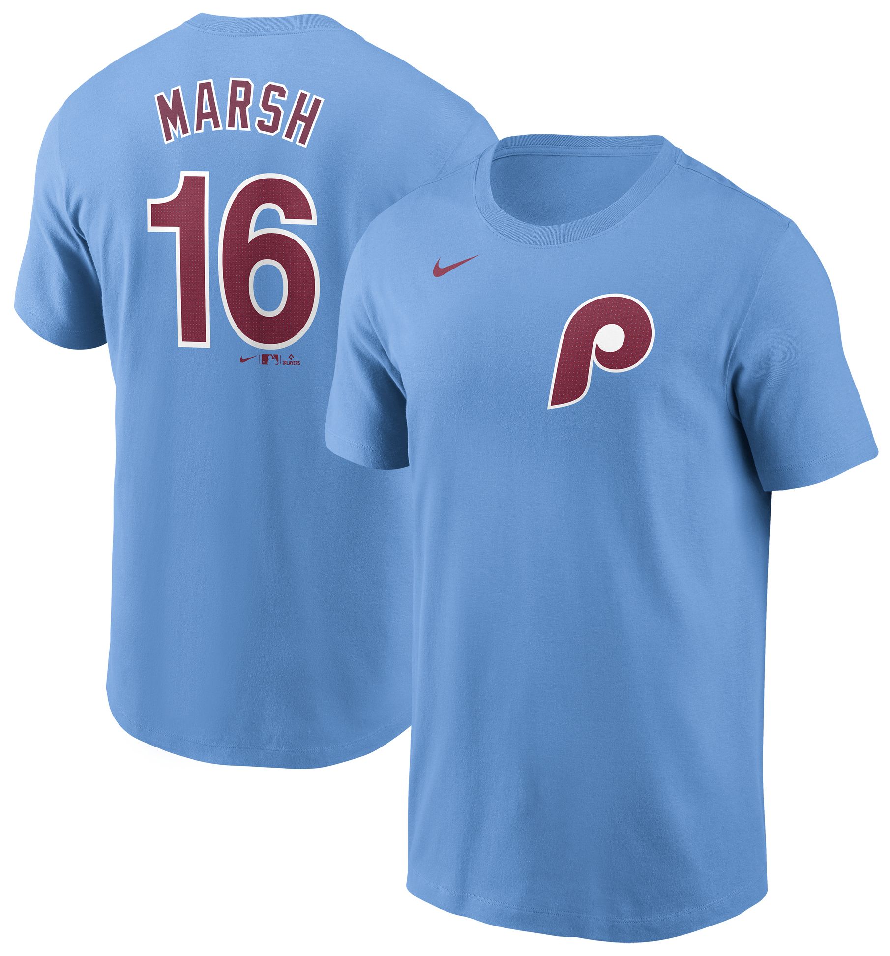 Nike Adult Philadelphia Phillies Brandon Marsh #16 Light Blue T