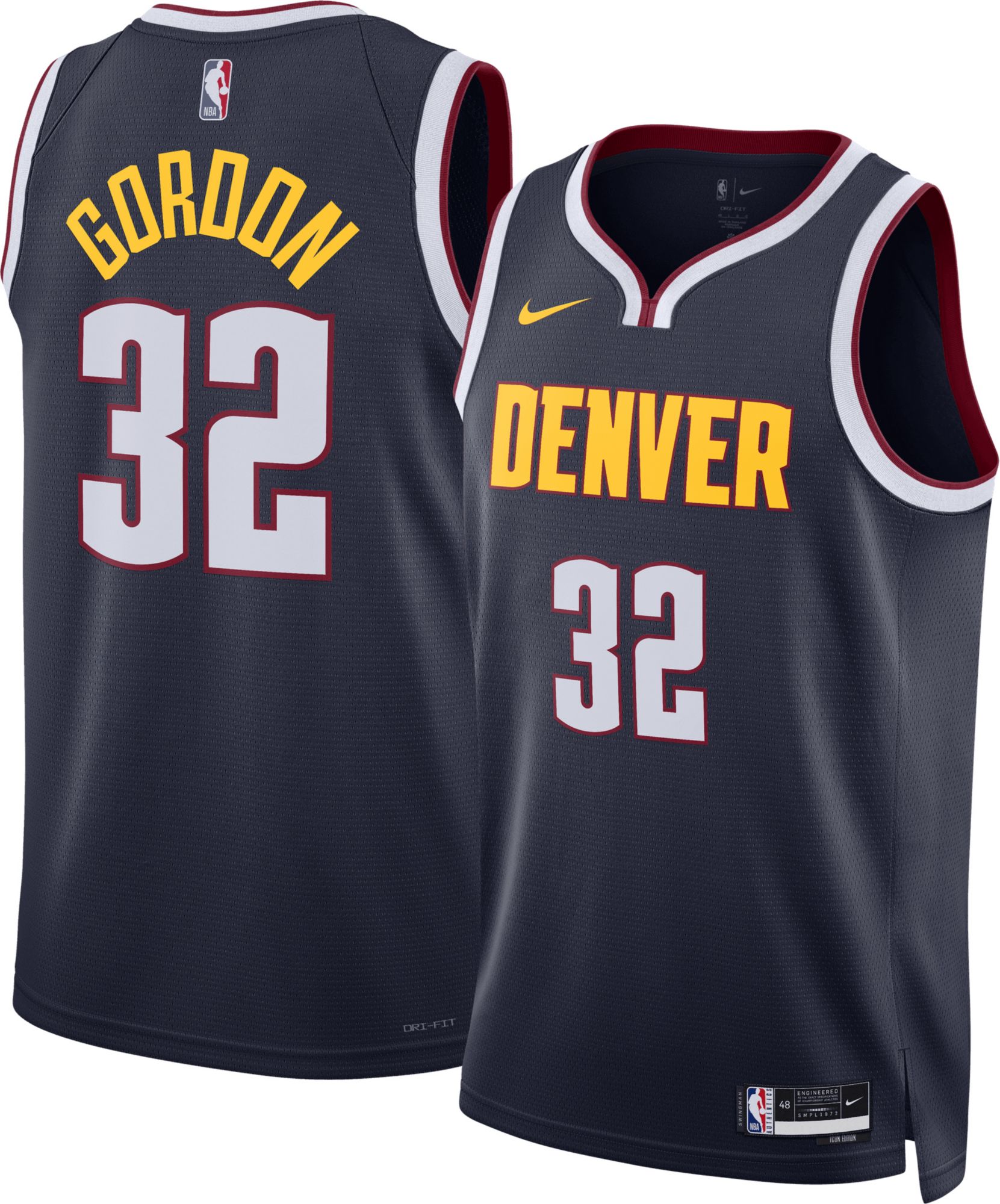 Nike Adult Denver Nuggets Aaron Gordon #32 Swingman Icon Jersey