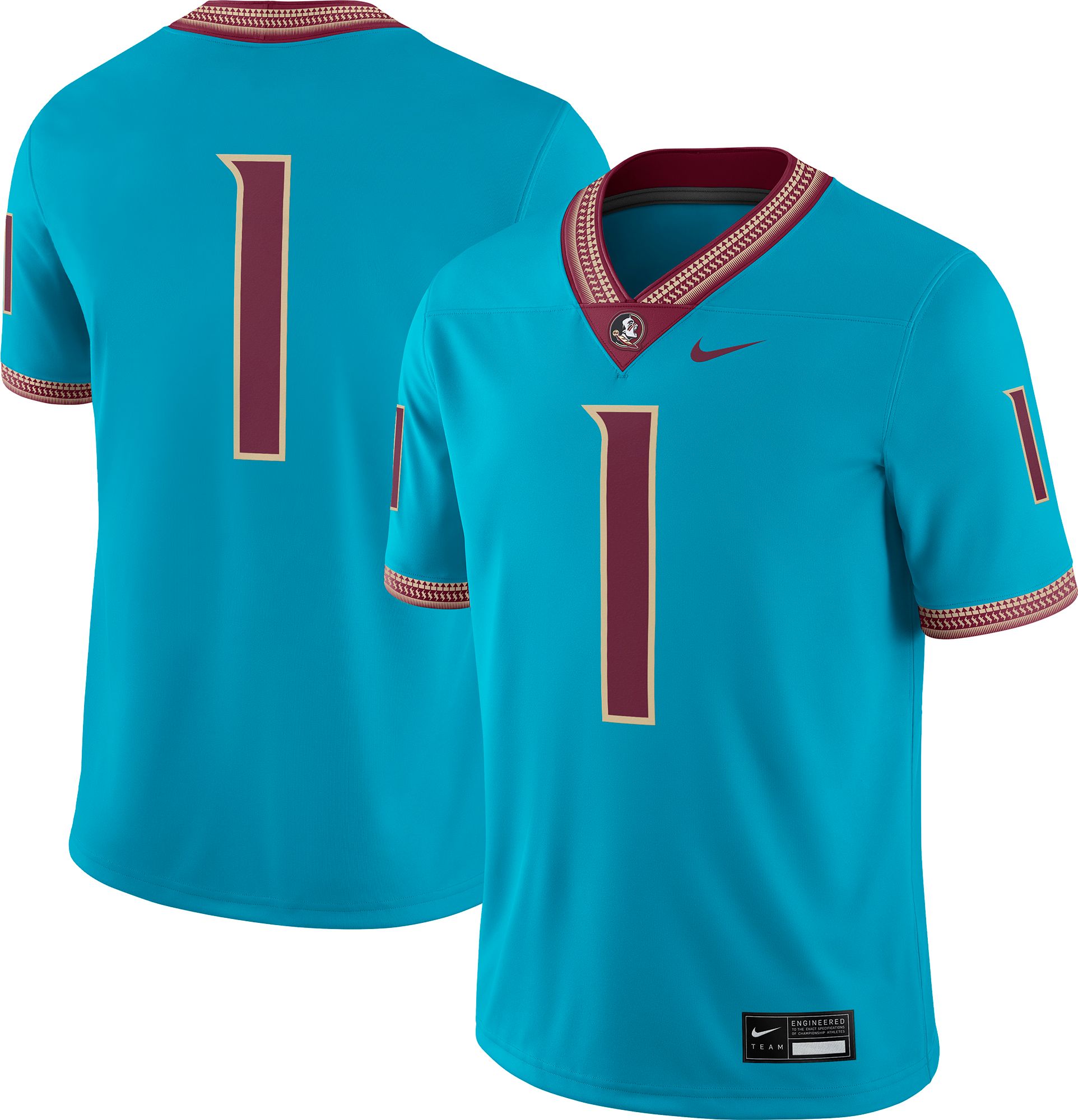 Nike Men's Florida State Seminoles #1 Turquoise Dri-FIT Replica