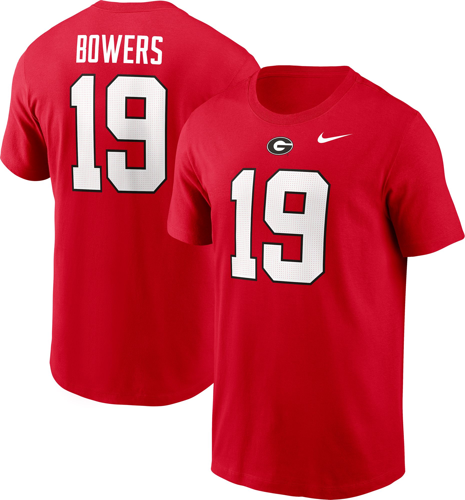 Nike Men's Georgia Bulldogs Brock Bowers #19 Red Jersey T-Shirt