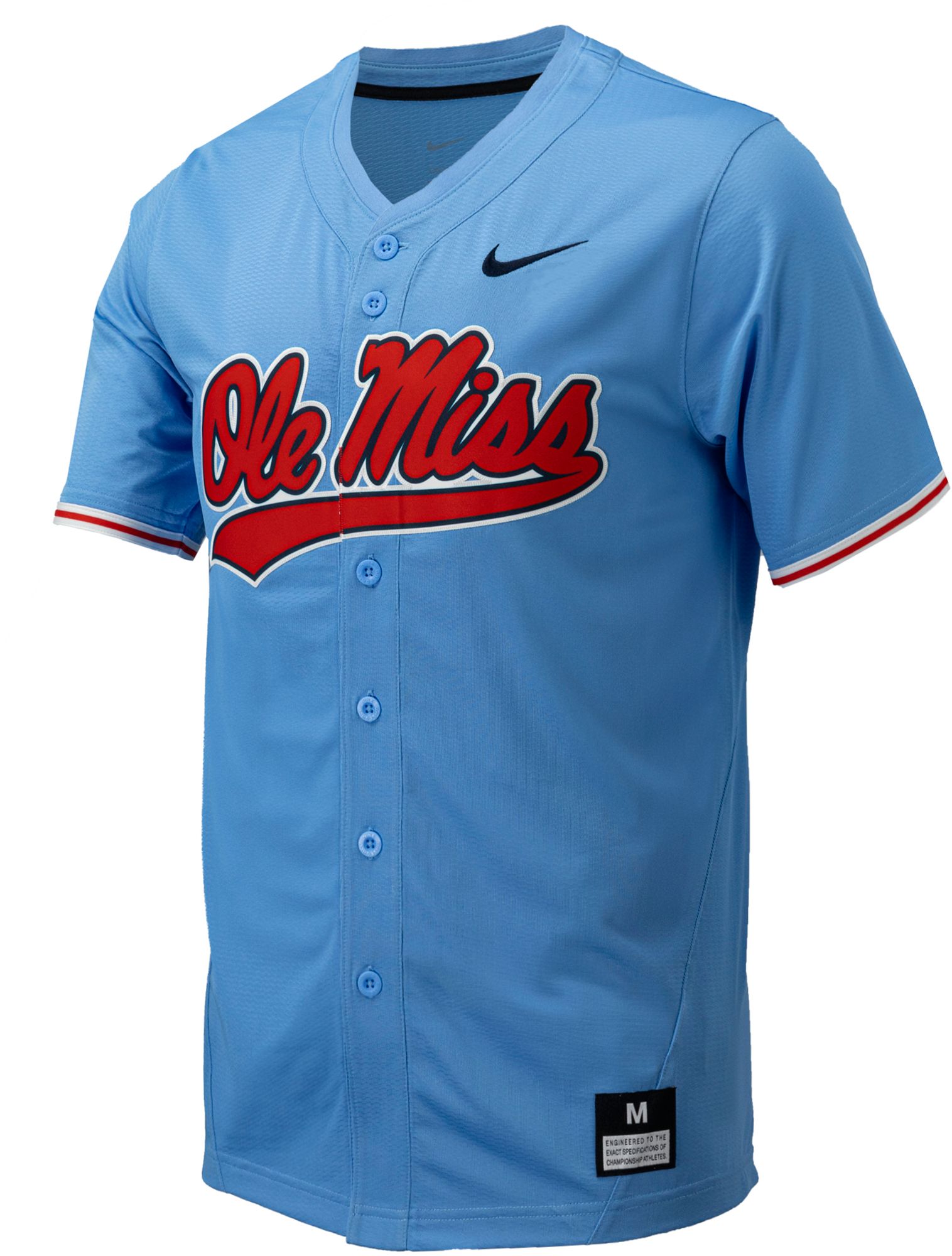 Nike Men's Ole Miss Rebels Blue Full Button Replica Baseball