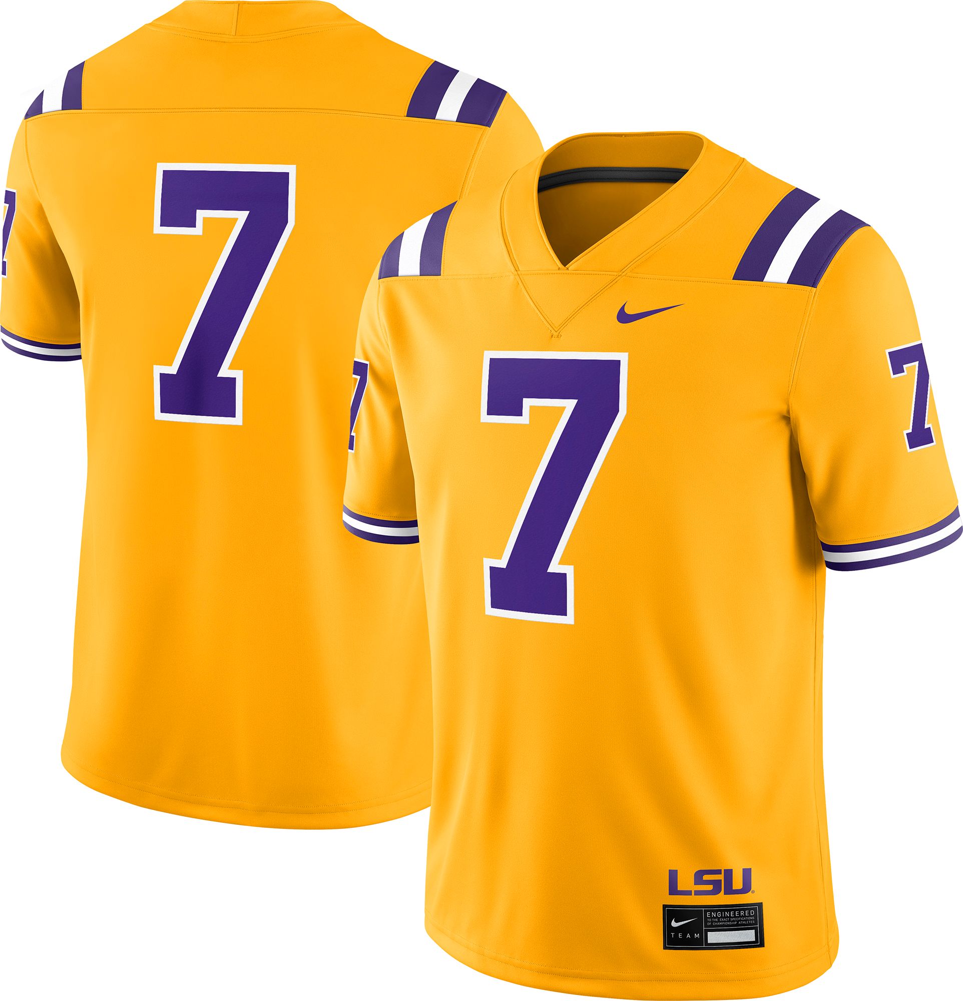 NIKE ナイキLSUタイガース#7パトリック・ピーターソンアメフトゲームシャツ 24NIKMNCLSGLDNKLTLSU_is