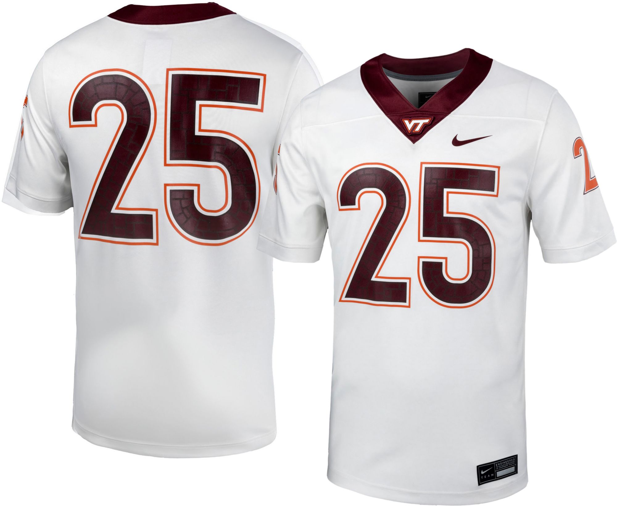 Nike Men's Virginia Tech Hokies #1 White Replica Football Jersey
