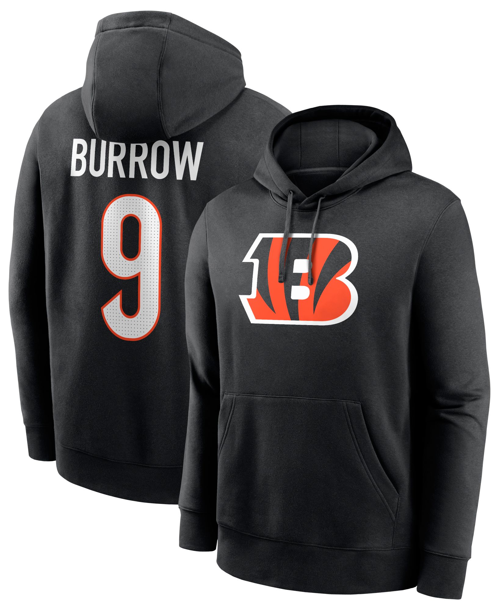 Nike Men's Cincinnati Bengals Joe Burrow #9 Black Pullover Hoodie