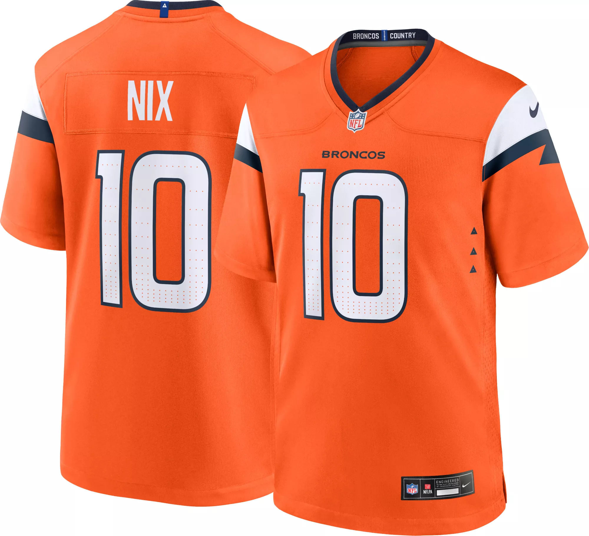 Nike Men's Denver Broncos Bo Nix #10 Orange Game Jersey
