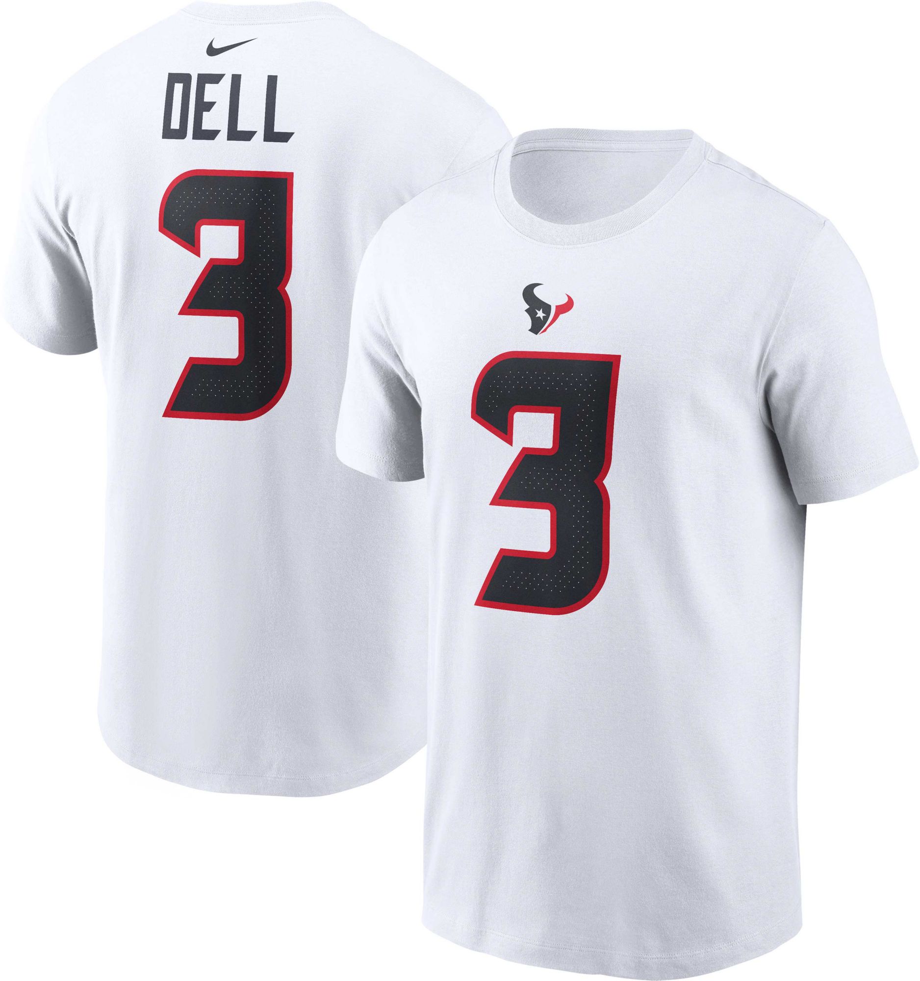 Nike Men's Houston Texans Tank Dell #3 White T-Shirt | Dick's