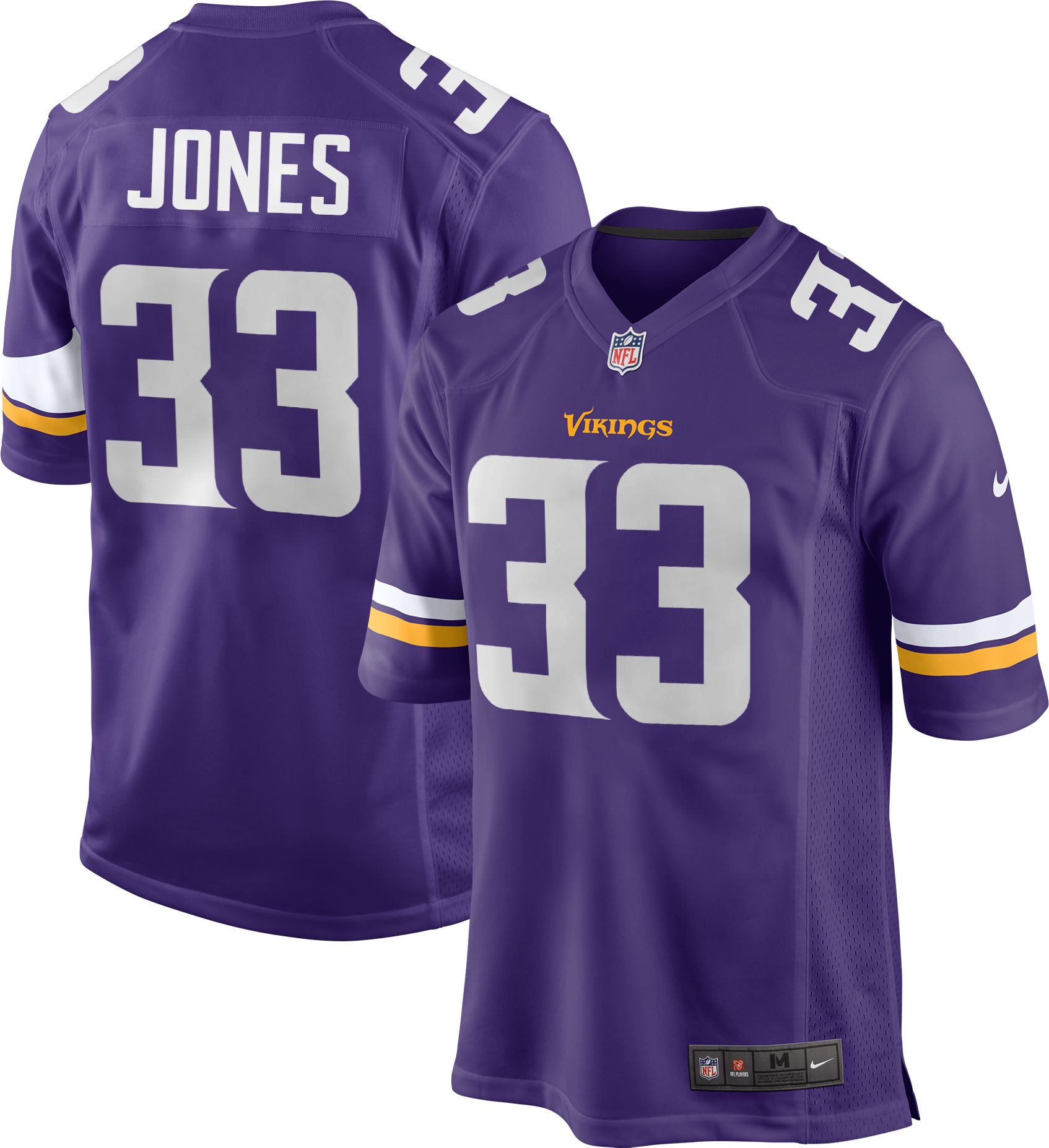 Nike Men's Minnesota Vikings Aaron Jones #33 Purple Game Jersey