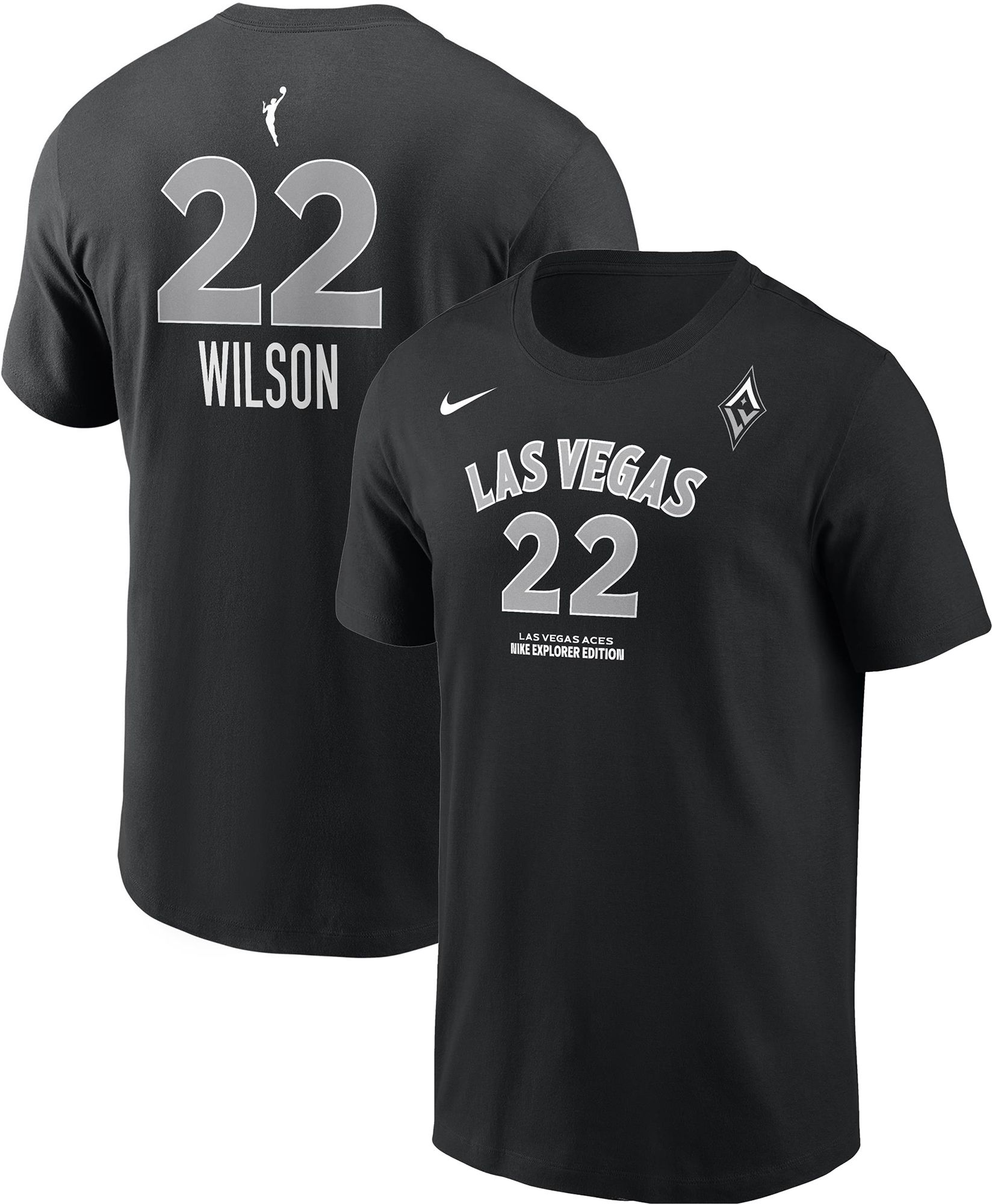 Nike Adult Las Vegas Aces A'ja Wilson #22 Explorer Black T-Shirt