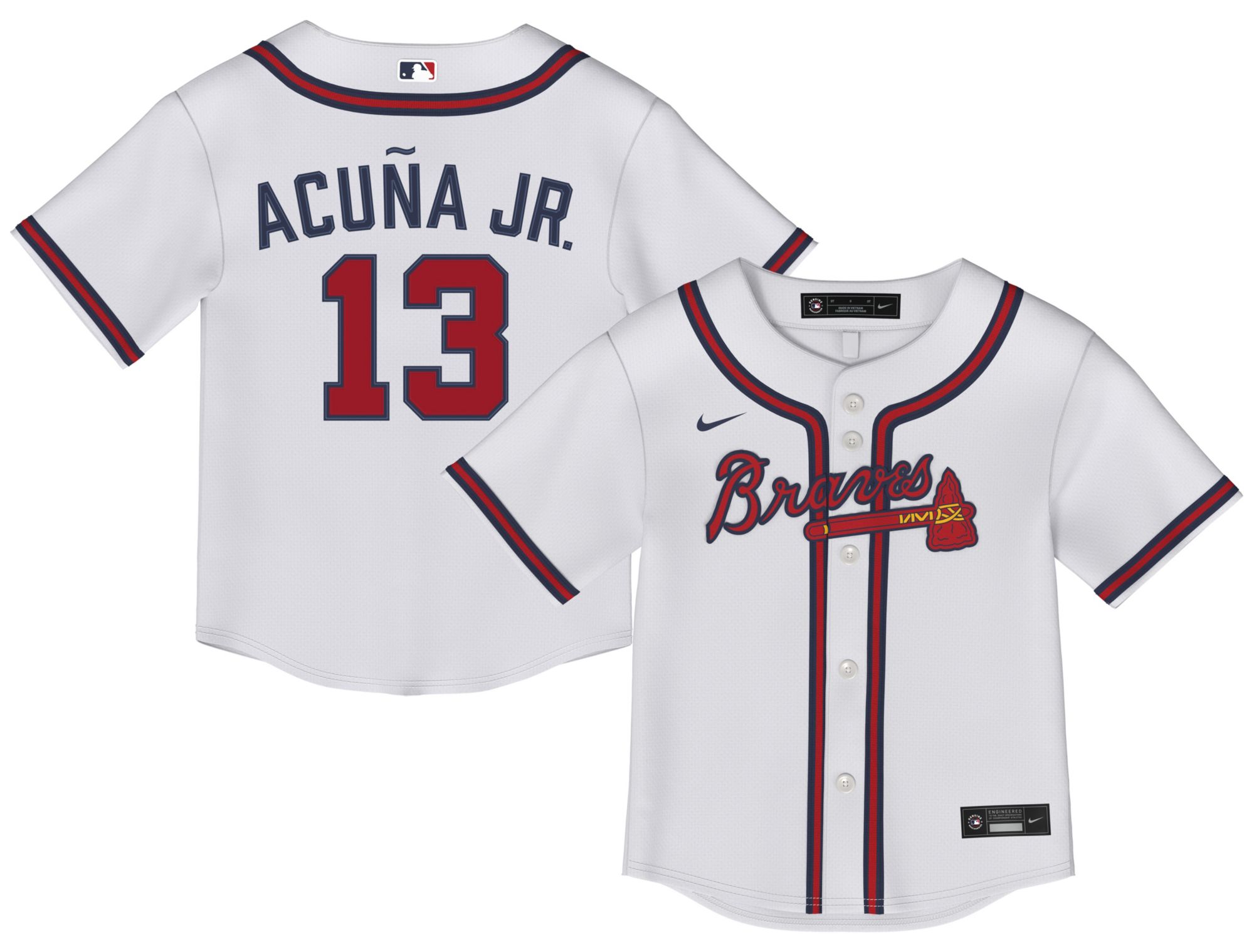 Nike Toddler Atlanta Braves White Ronald Acuna Jr. #13 Replica