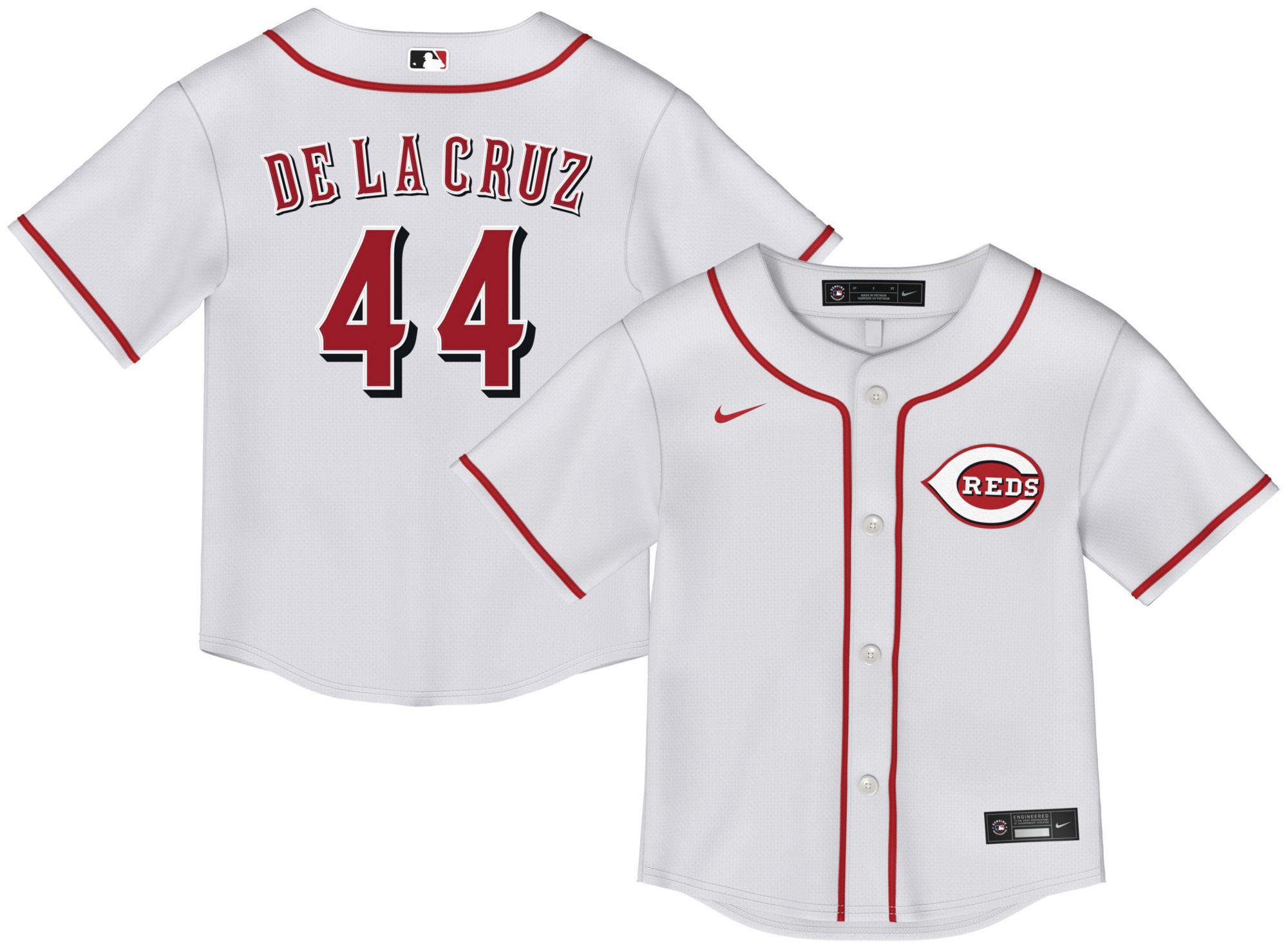 Nike Toddler Cincinnati Reds White Elly De La Cruz #44 Replica