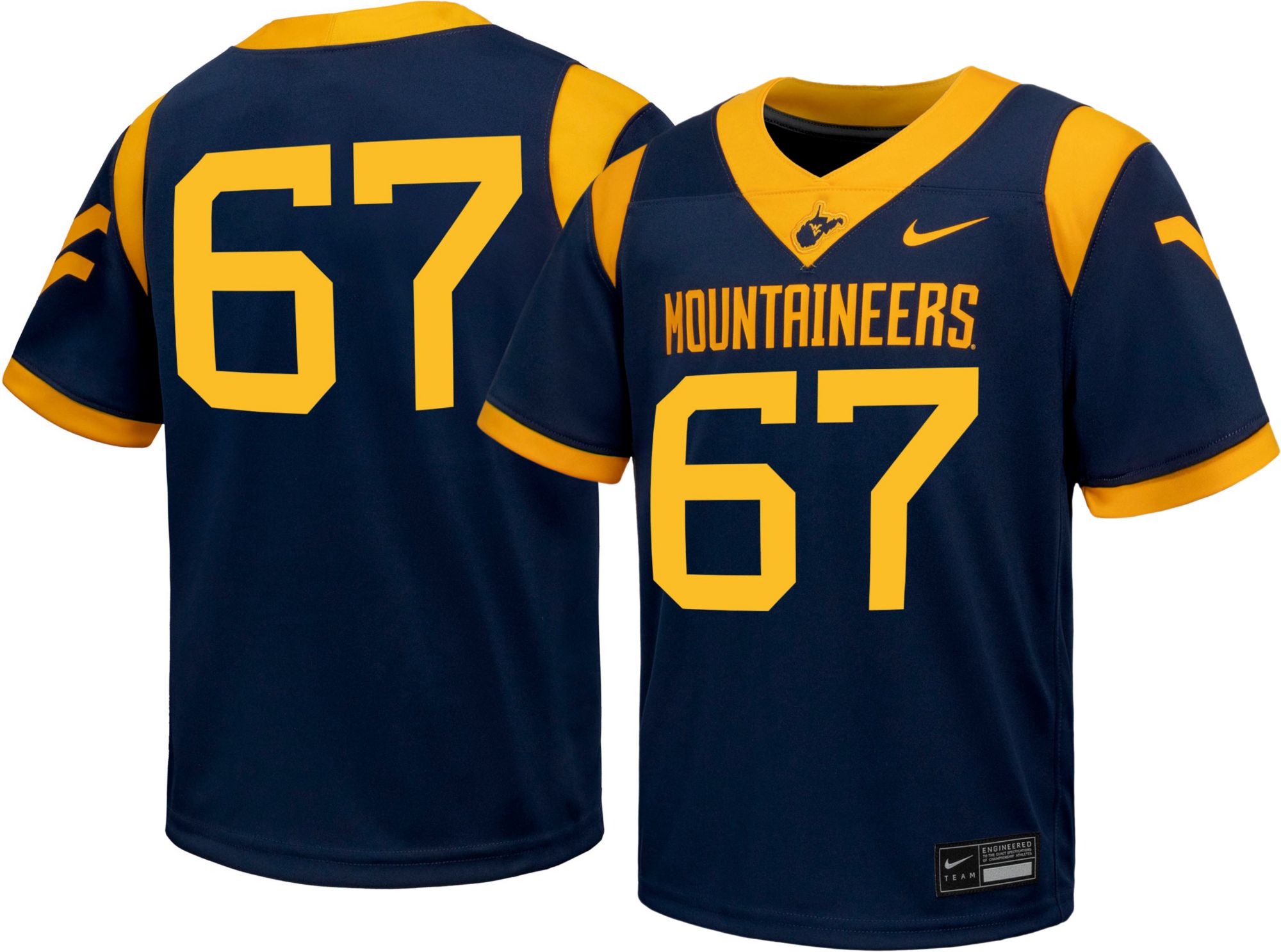 Nike Toddler West Virginia Mountaineers #67 Blue Replica Home