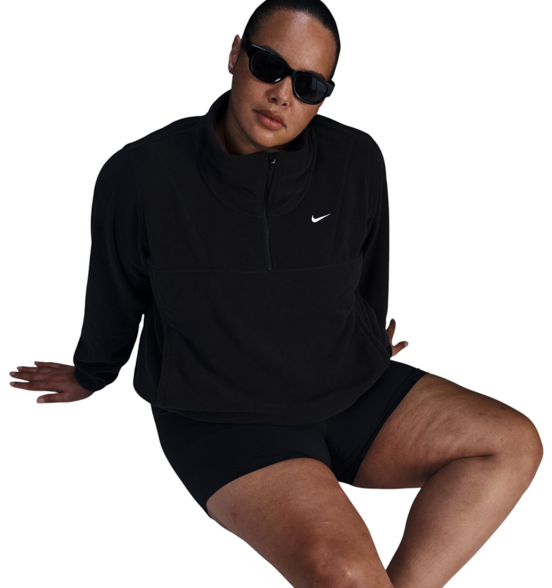 Nike Women's One Therma-FIT Oversized 1/2-Zip Fleece Top (Plus