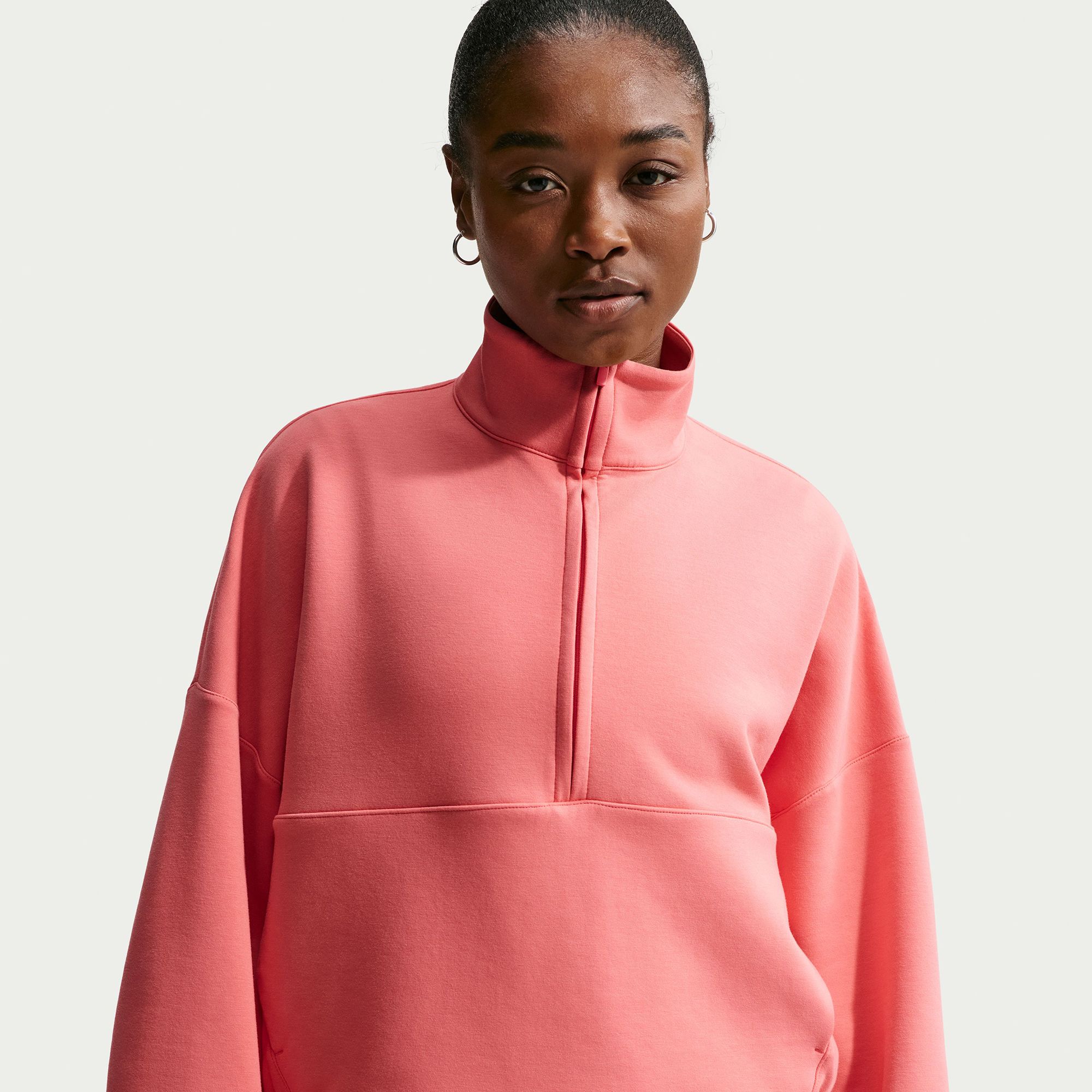 Nico　ベーシックプリントスウェット Nike Women's 24.7 ImpossiblySoft Oversized 1/2 Zip Sweatshirt