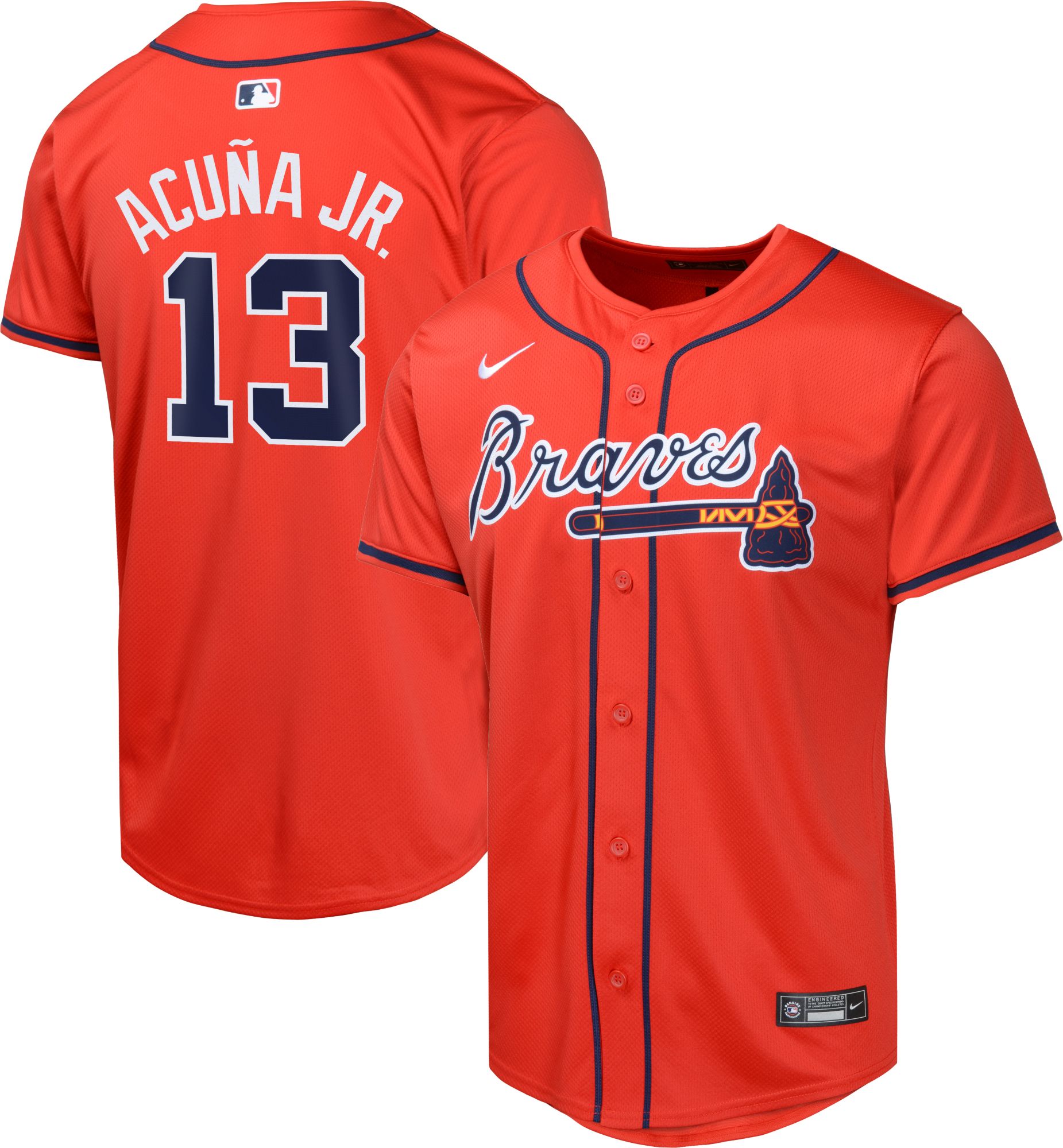 MLB　アクーニャjr13 レプリカユニフォーム レッドS Nike Youth Atlanta Braves Ronald Acuña Jr. #13 Red Limited Vapor