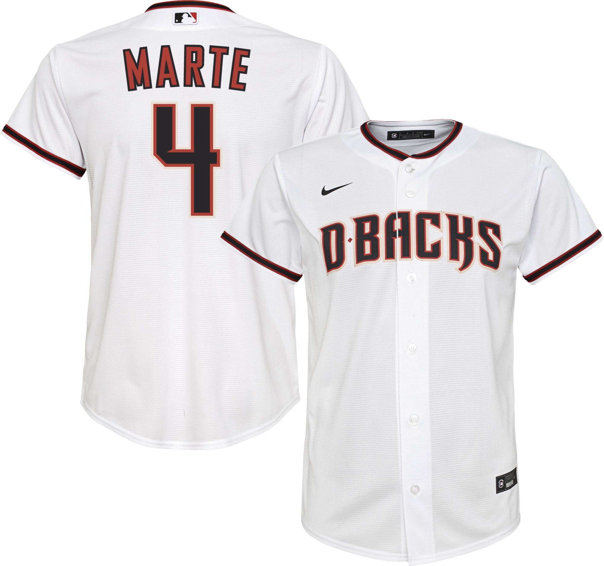 Nike Youth Arizona Diamondbacks Ketel Marte #4 White Cool Base