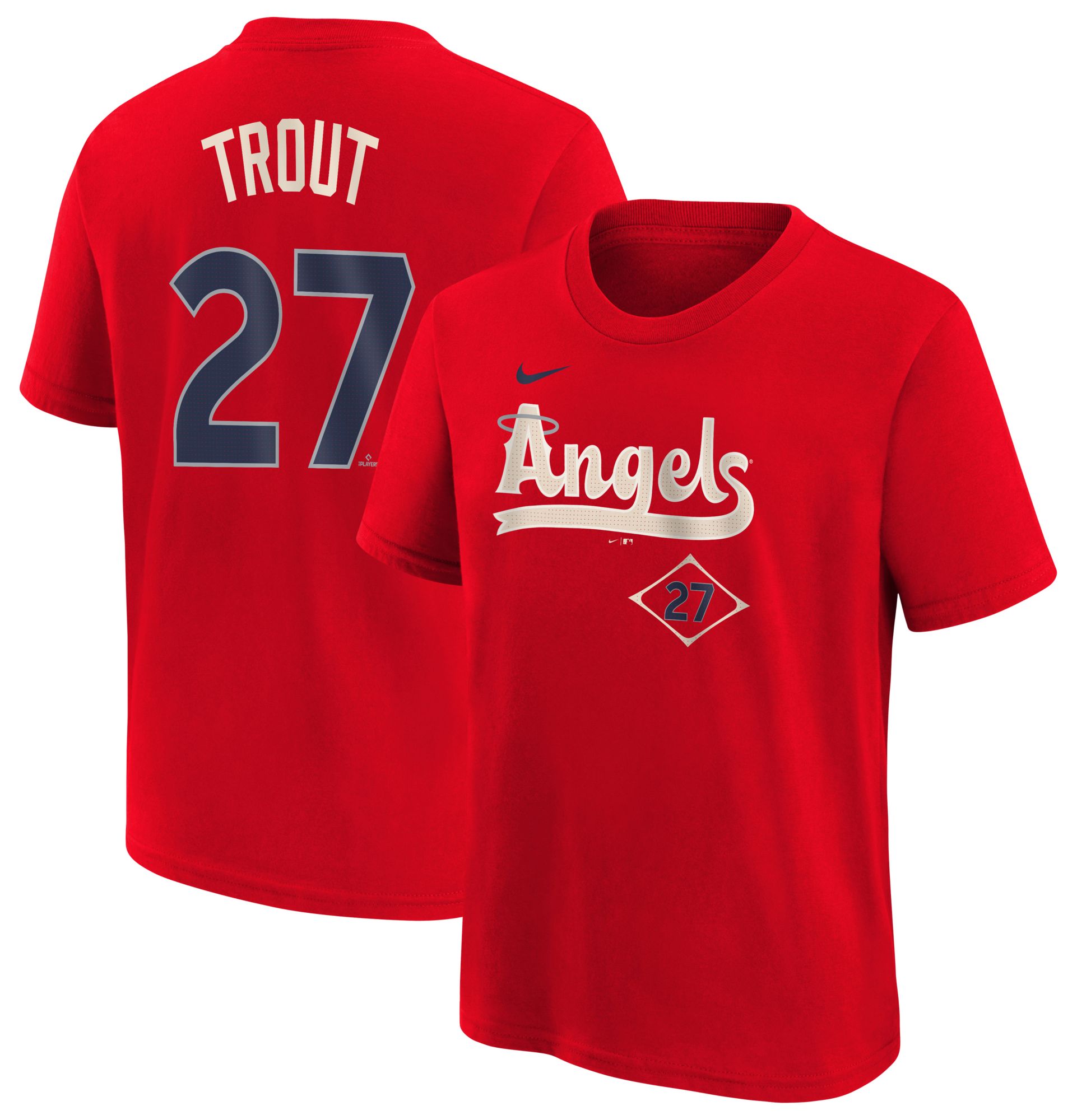 Nike Youth Los Angeles Angels Red Mike Trout #27 T-Shirt | Dick's