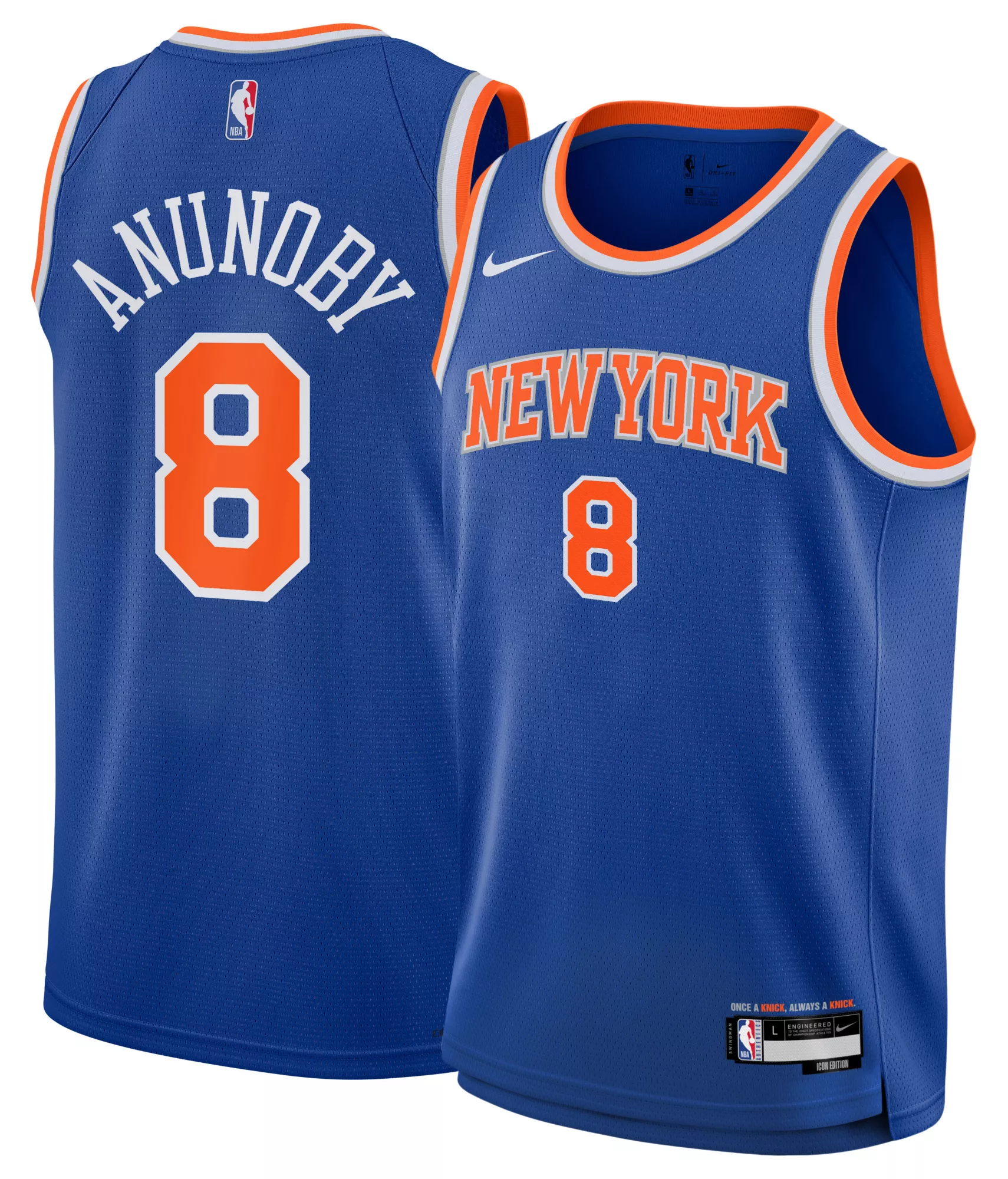 Nike Youth New York Knicks OG Anunoby #8 Swingman Icon Jersey