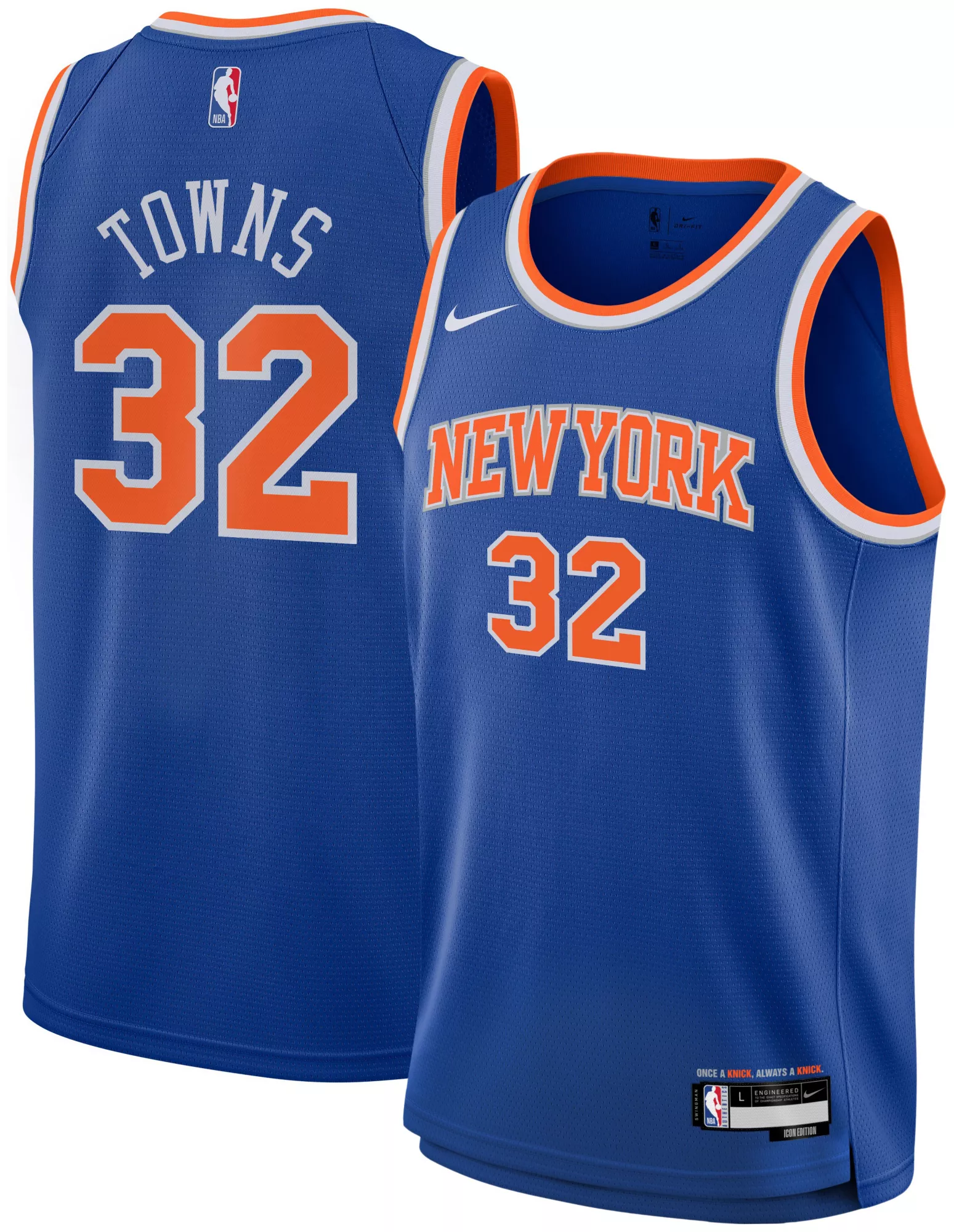 Nike Youth New York Knicks Karl-Anthony Towns #32 Swingman Icon Jersey