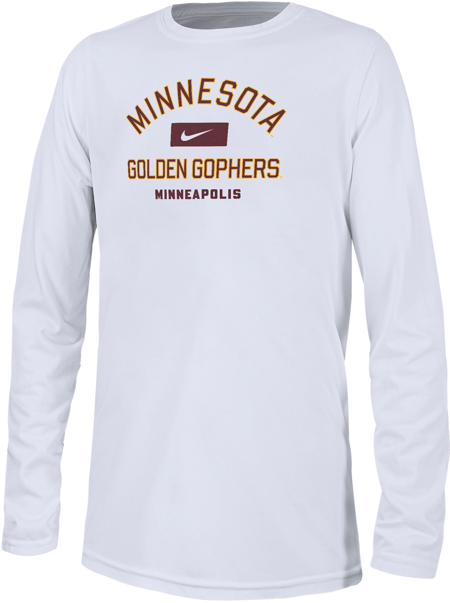 Nike Youth Minnesota Golden Gophers White Dri-FIT Legend Arch