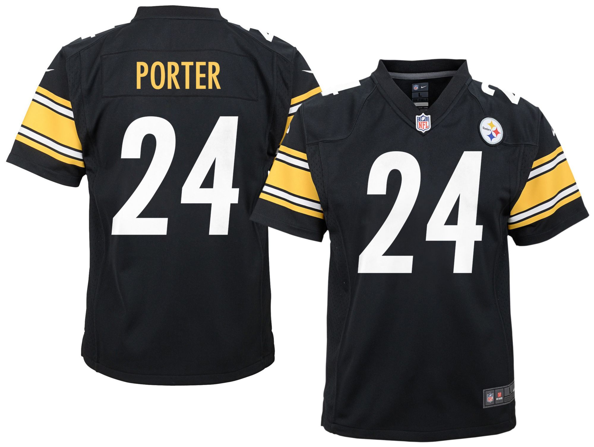 Nike Youth Pittsburgh Steelers Joey Porter Jr. #24 Black Game