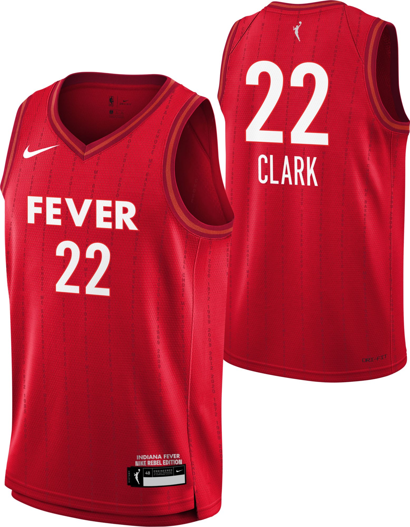 Nike Youth Indiana Fever Caitlin Clark #22 Rebel Jersey