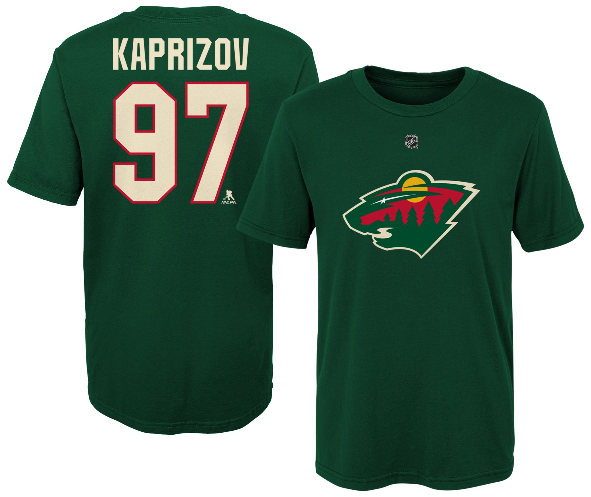 NHL Kids' Minnesota Wild Kirill Kaprizov #97 Green T-Shirt