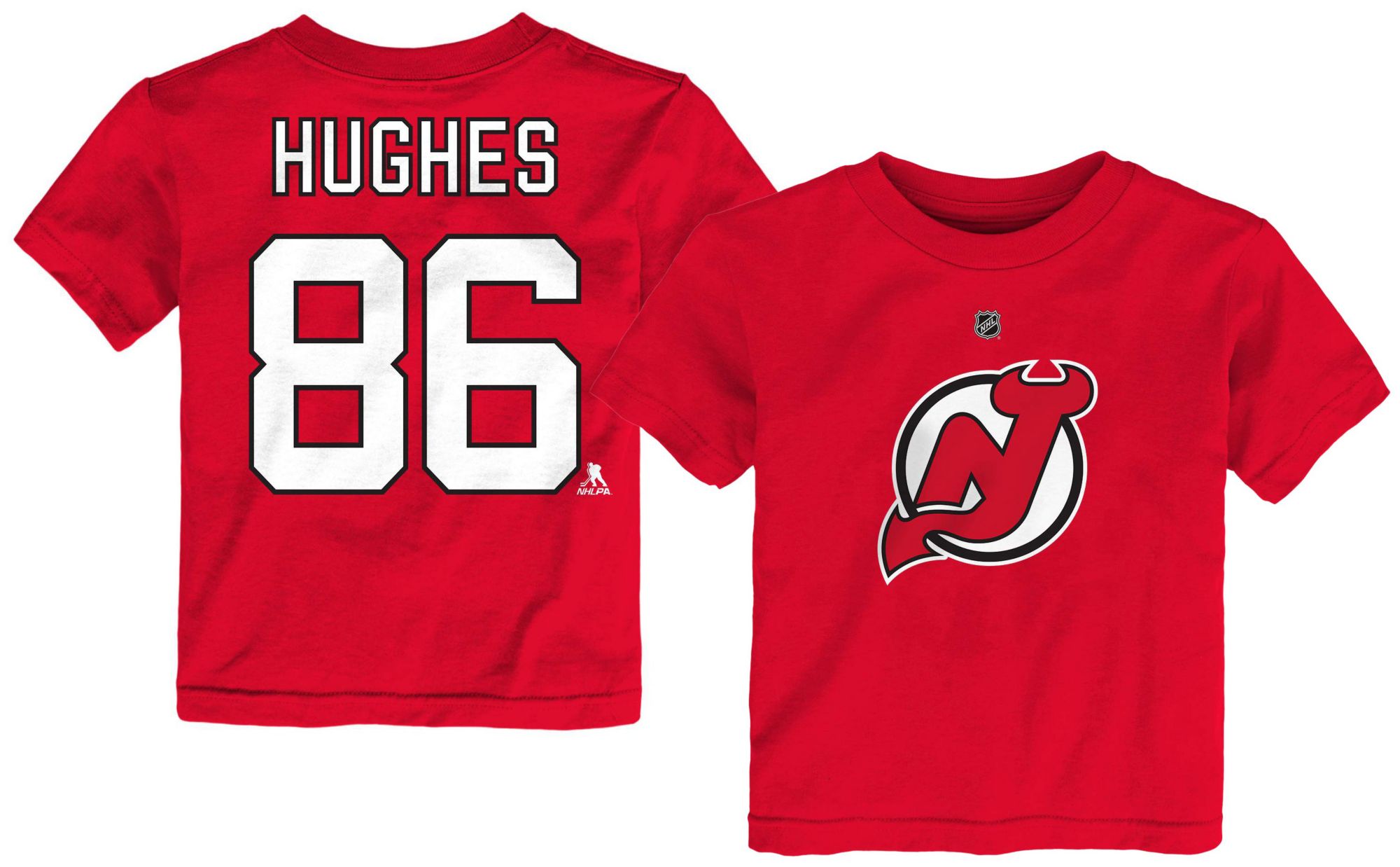 NHL Toddler New Jersey Devils Jack Hughes #86 Red T-Shirt | Dick's