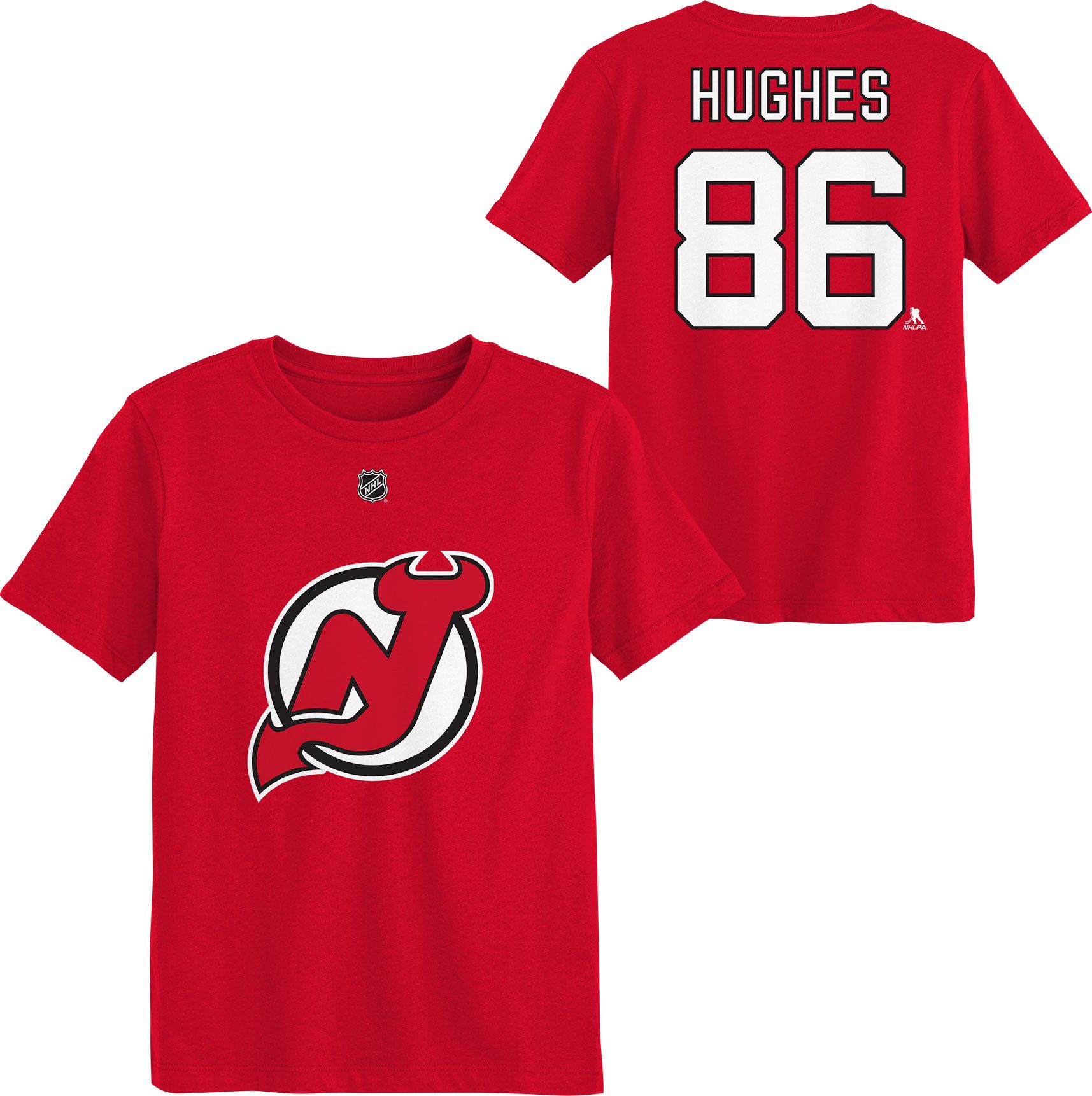 NHL Kids' New Jersey Devils Jack Hughes #86 2024-2025 Home T-Shirt