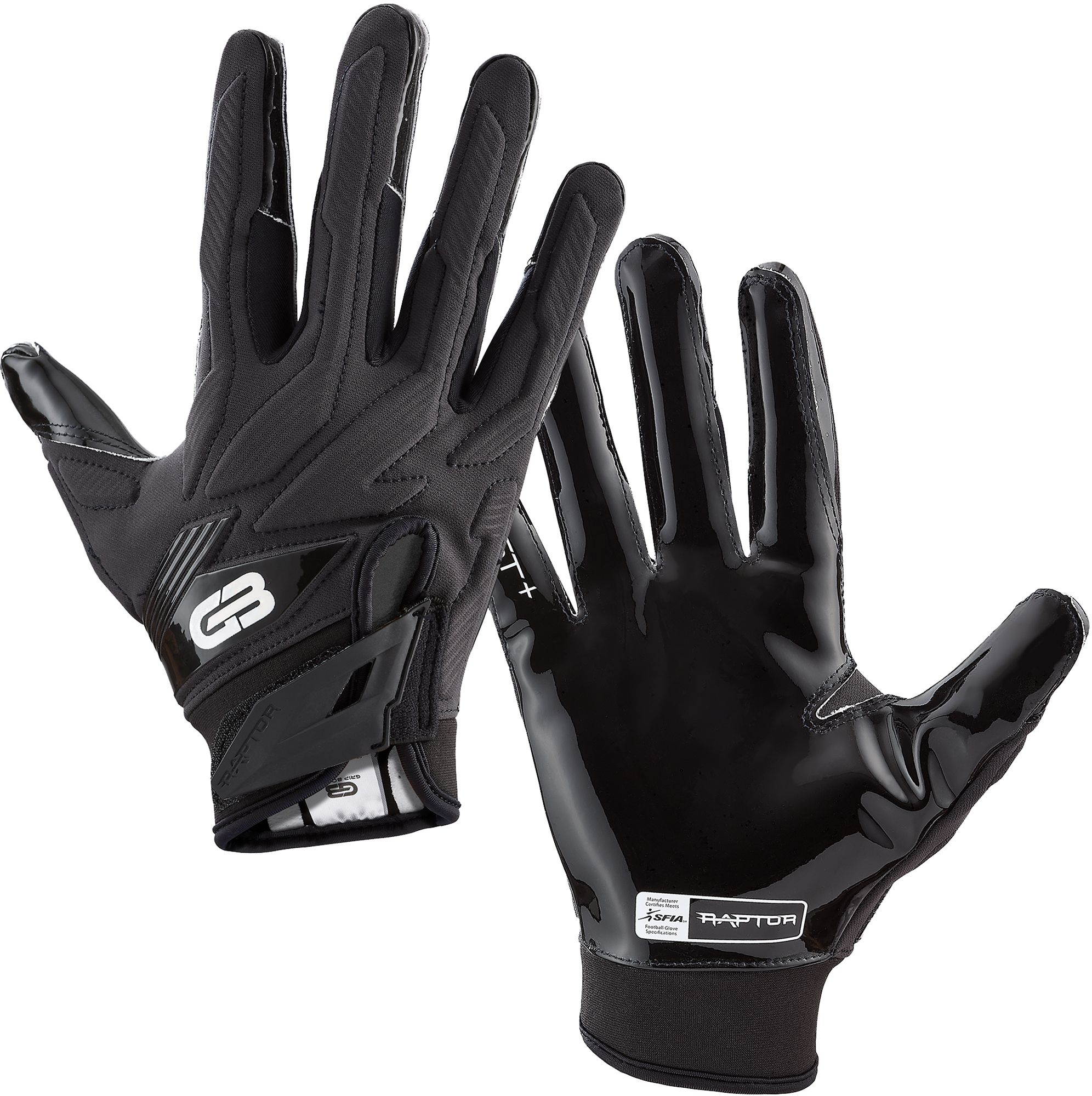 【S】GRIP BOOST Raptor HYBRID アメフト グローブ 24OZEAGBRPTR20PDDFTC_Black_is