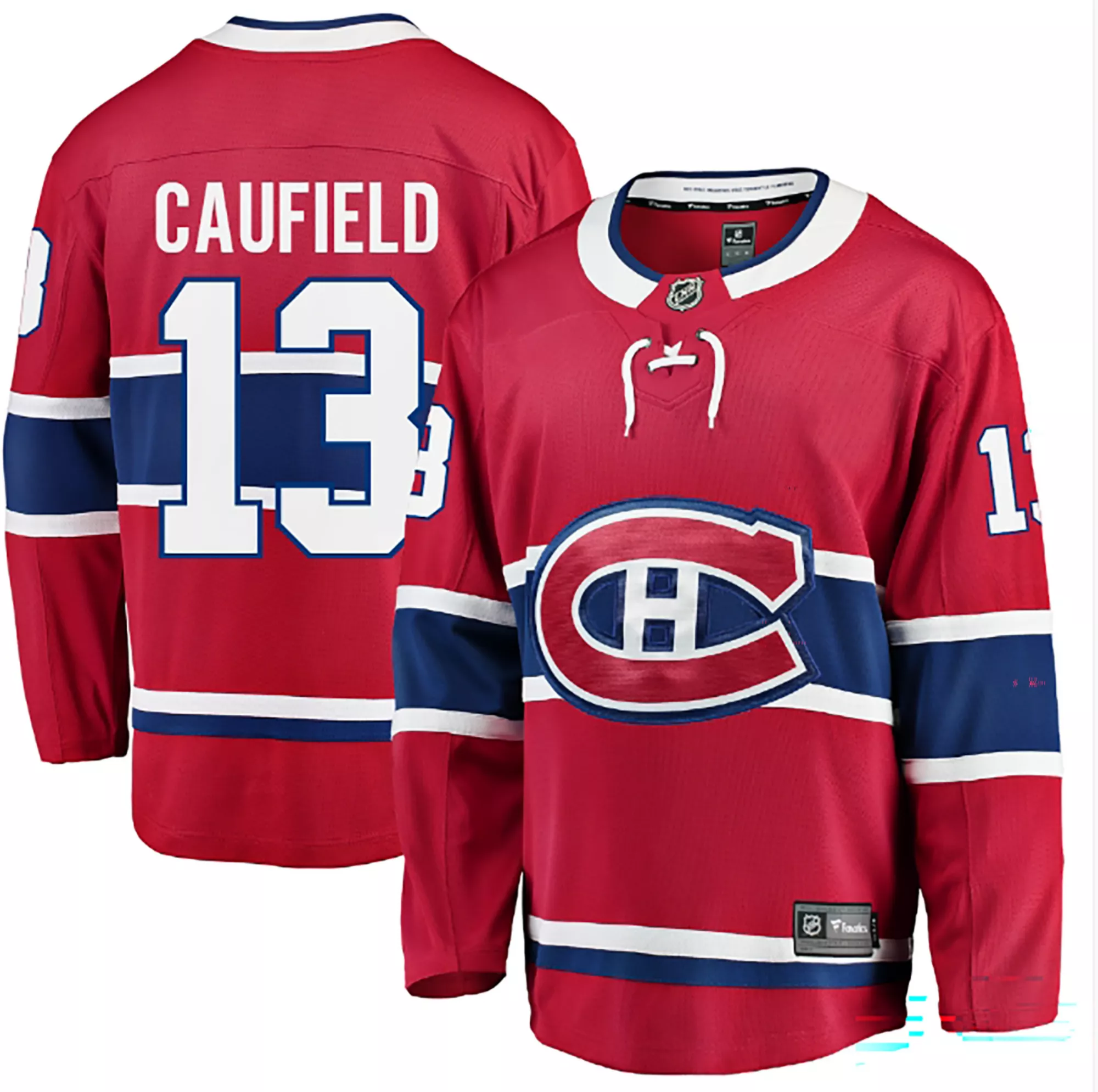 NHL Men's Montreal Canadiens Cole Caufield #13 Breakaway Red Home Replica Jersey
