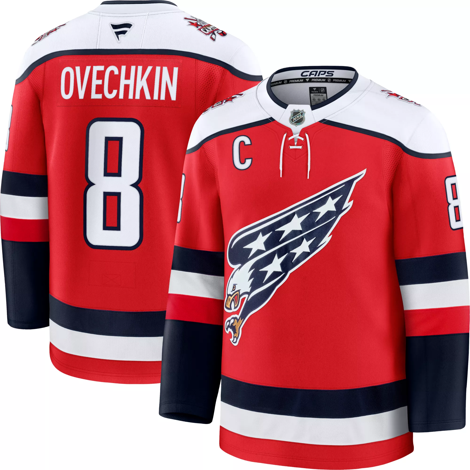 NHL Men's Washington Capitals Alex Ovechkin #8 Red Premium Authentic Alternate Jersey