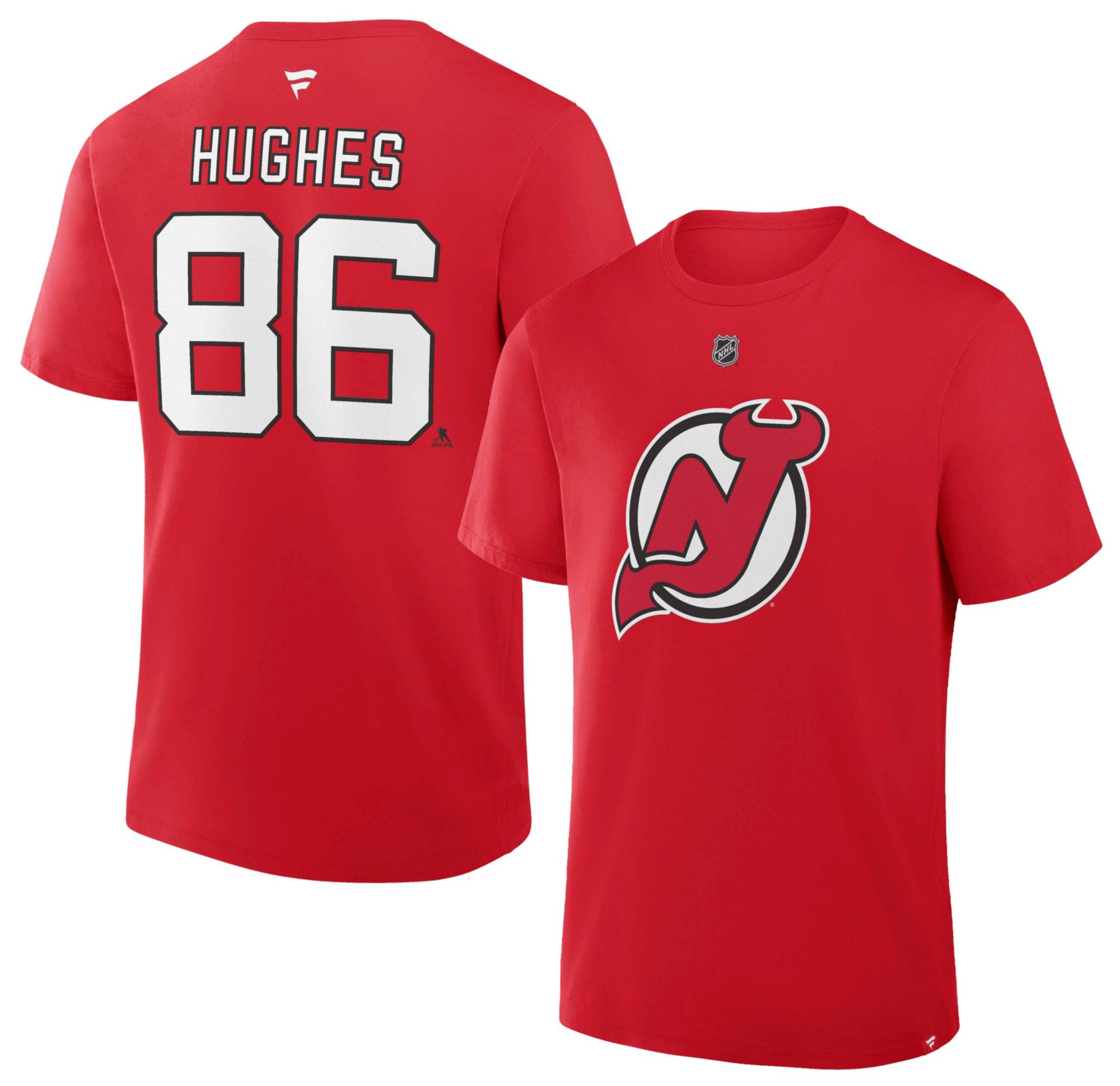 NHL Men's New Jersey Devils Jack Hughes #86 Red T-Shirt | Dick's