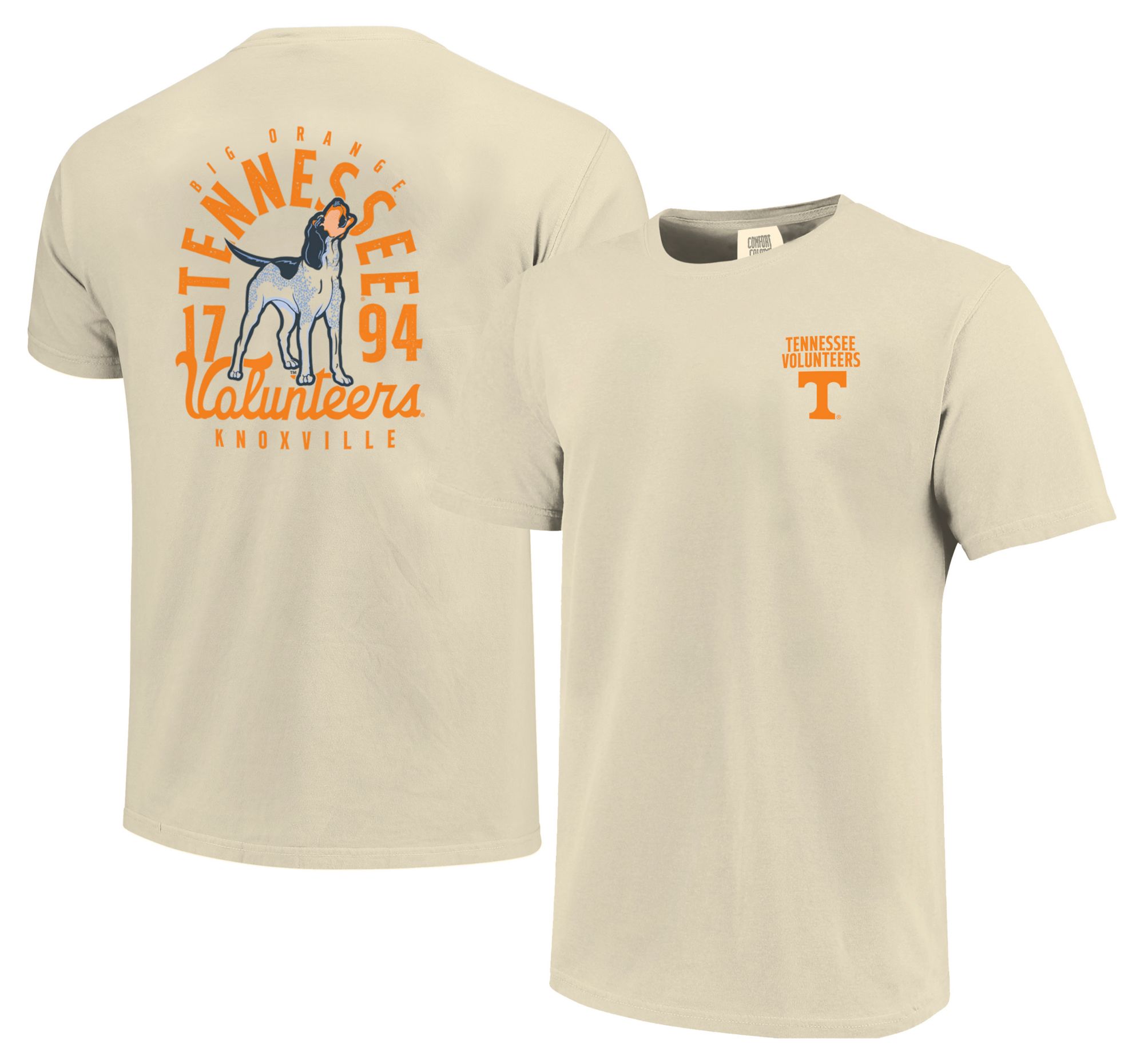 Image One Men's Tennessee Volunteers Ivory Mascot Overlay T-Shirt