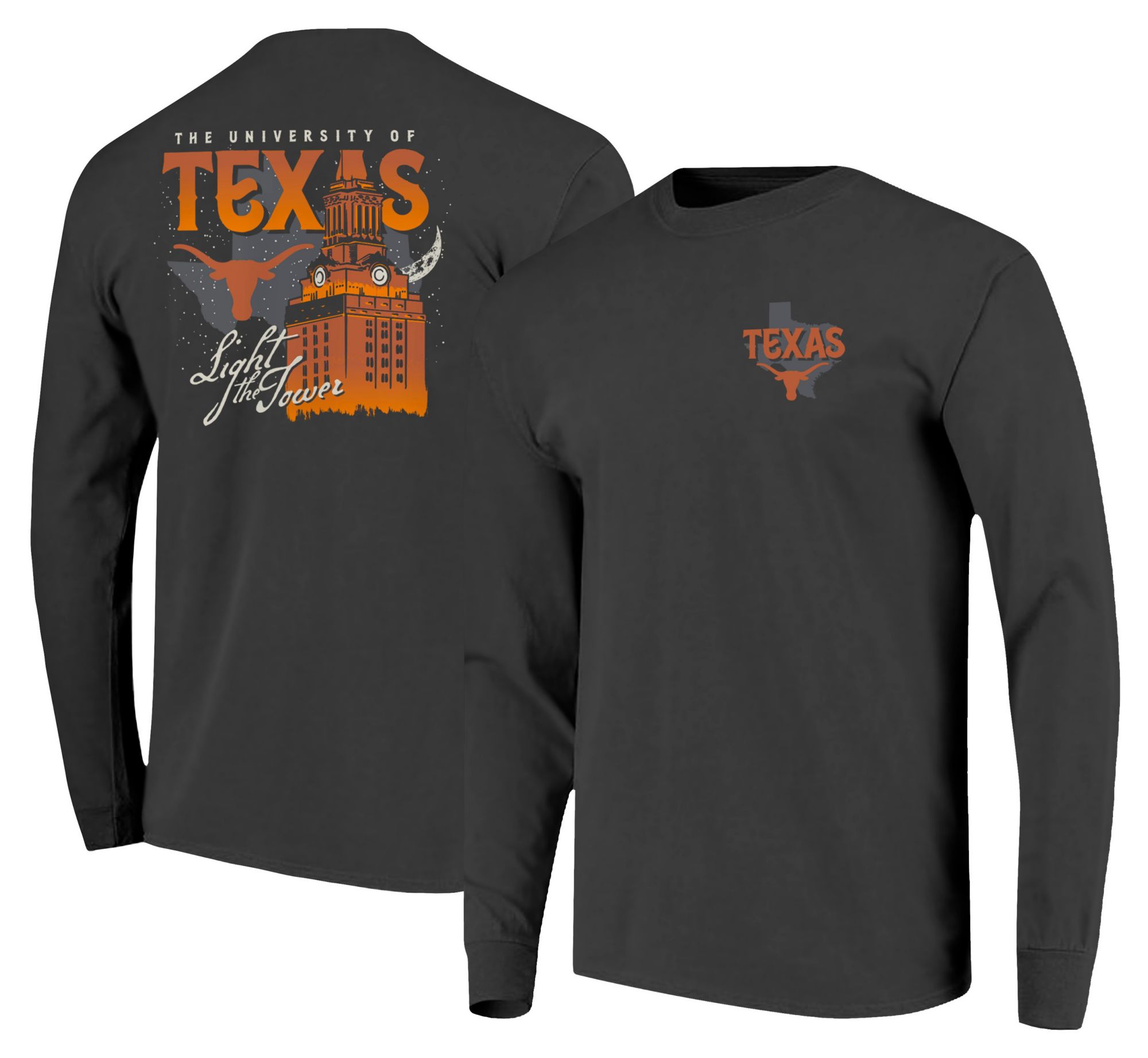 antigua texas longhorns flight long sleeve dress shirt Women's Antigua Black Texas Longhorns Porter Woven Tri-Blend Long Sleeve Button-Up Shirt Size: Large