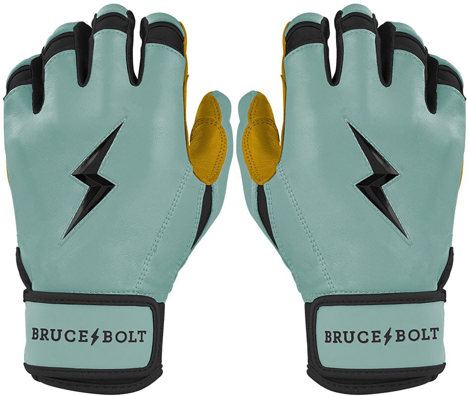 BRUCE BOLT Original Series - Guanti da battitore con polsino corto, edizione classica, colore nero, taglia M