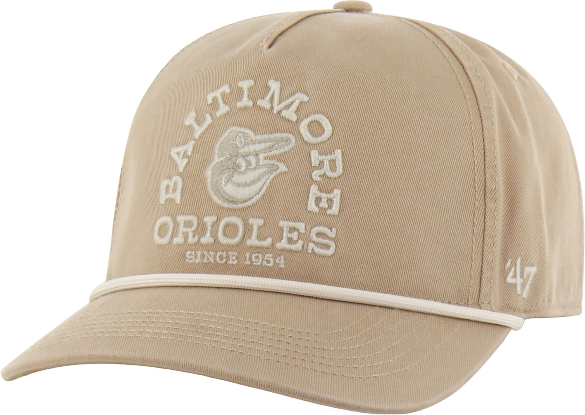 47 Adult Baltimore Orioles Khaki Ranchero Hitch Adjustable Hat
