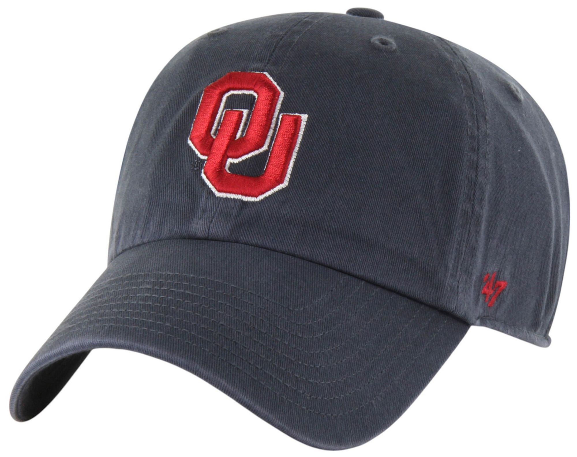 47 Adult Oklahoma Sooners Vintage Navy Clean Up Adjustable Hat