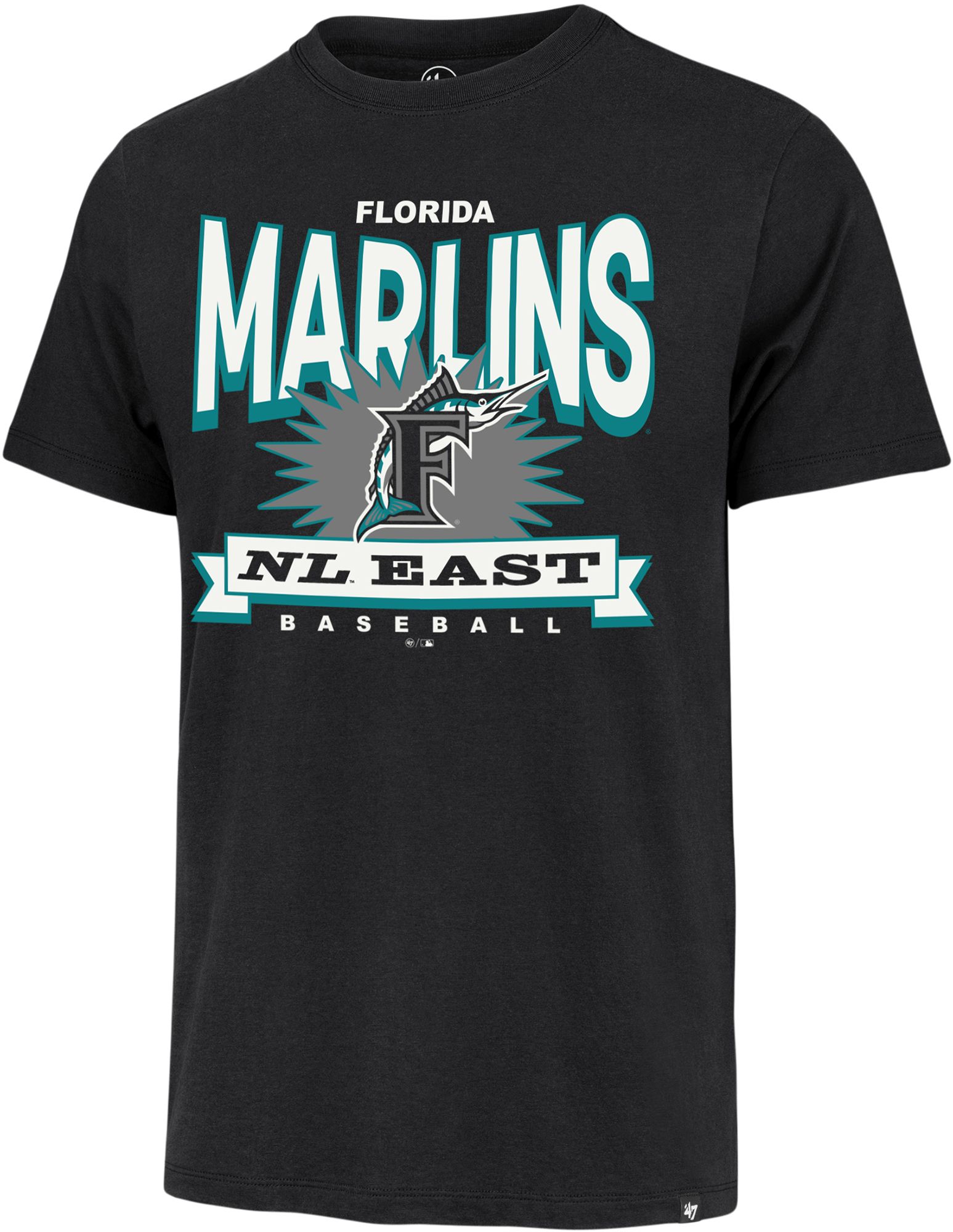 47 Men's Miami Marlins Black Cooperstown Twelve Six Franklin T