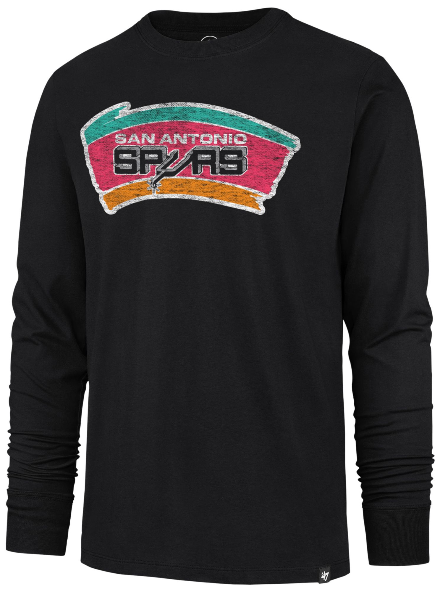 47 Men's San Antonio Spurs Black Hardwood Classics Long Sleeve