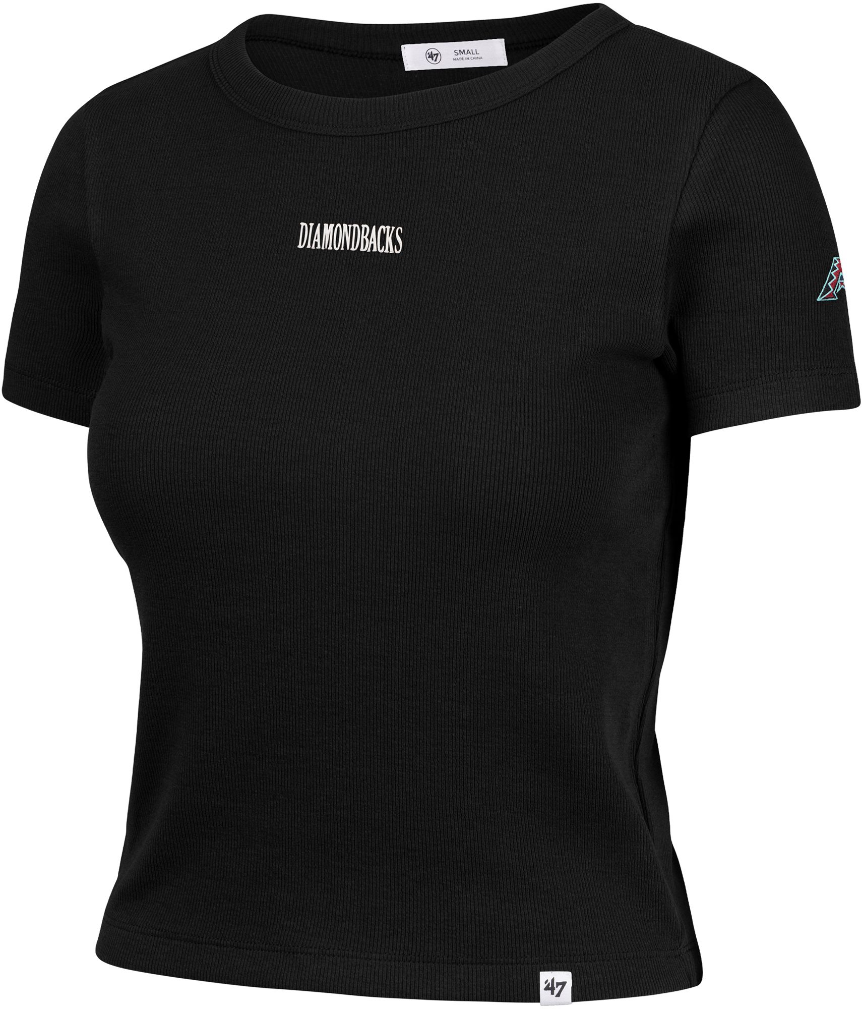 【babylclub】Diamond logo top Black 新品 47 Women's Arizona Diamondbacks Black With Love Baby Ribbed T