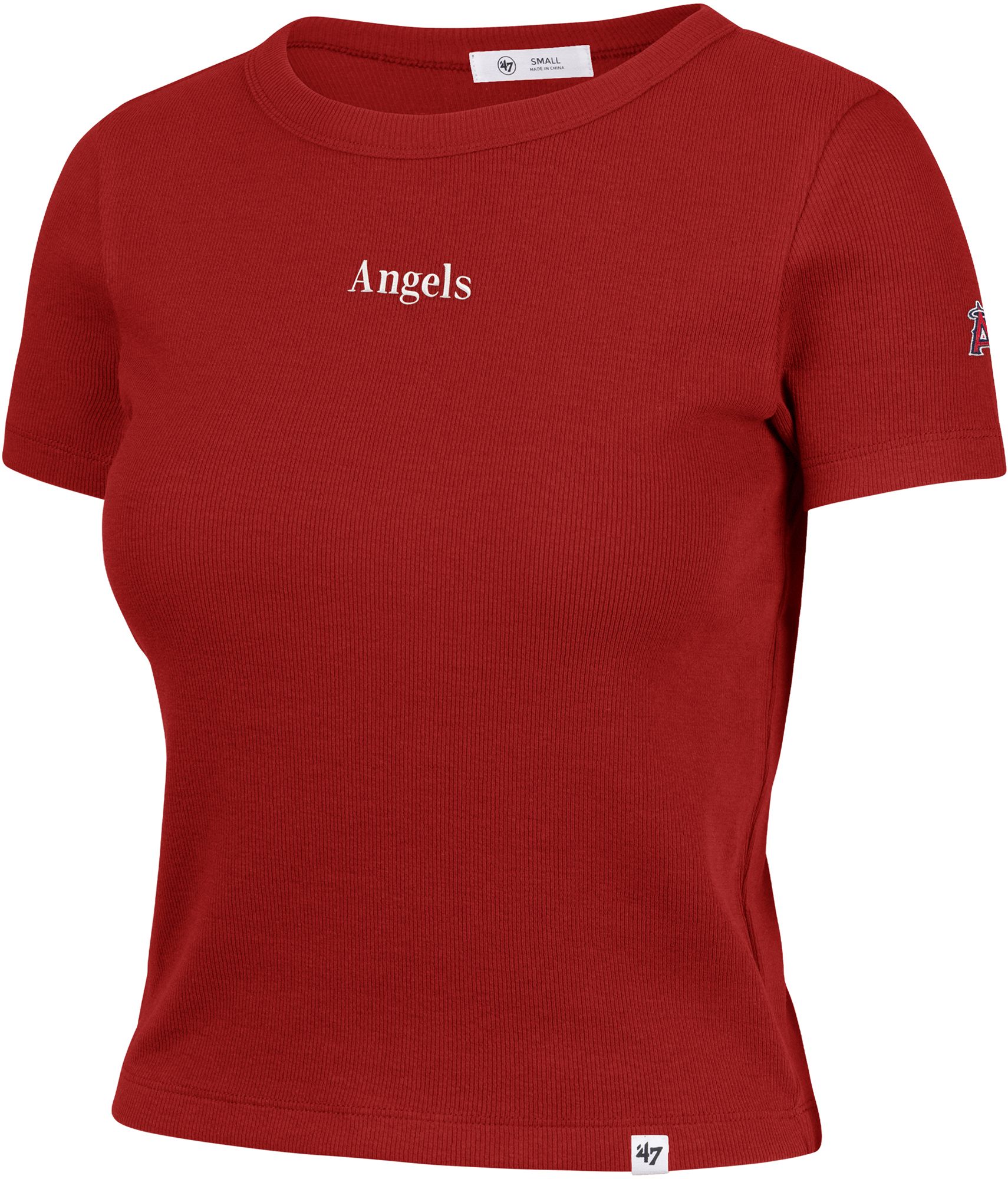 47 Women's Los Angeles Angels Red With Love Baby Ribbed T-Shirt