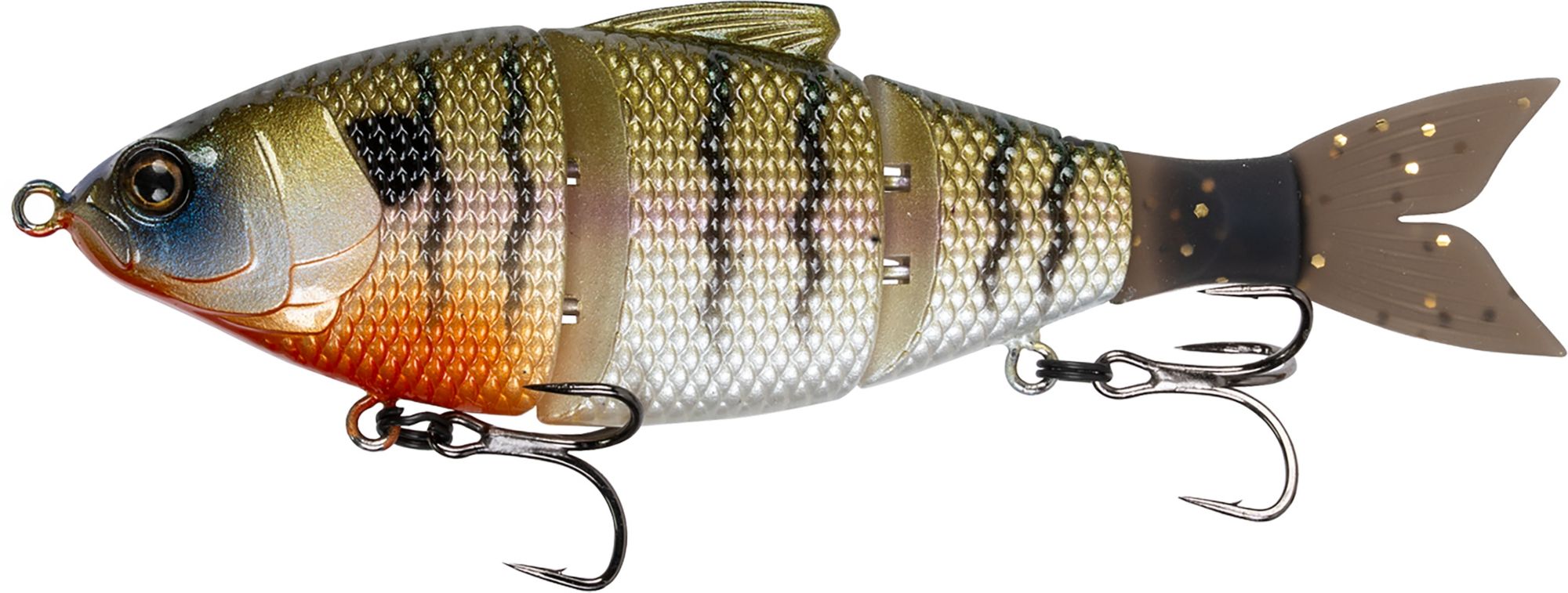 al fishing lure 6 segment swimbait TRUSCEND Segmented Jointed A (3.2in/8cm) The interchangeable soft plastic tail uses a hidden screw lock to stay pinned during short strikes and to help extend the baits service life Fishing Lures for Bass Trout
