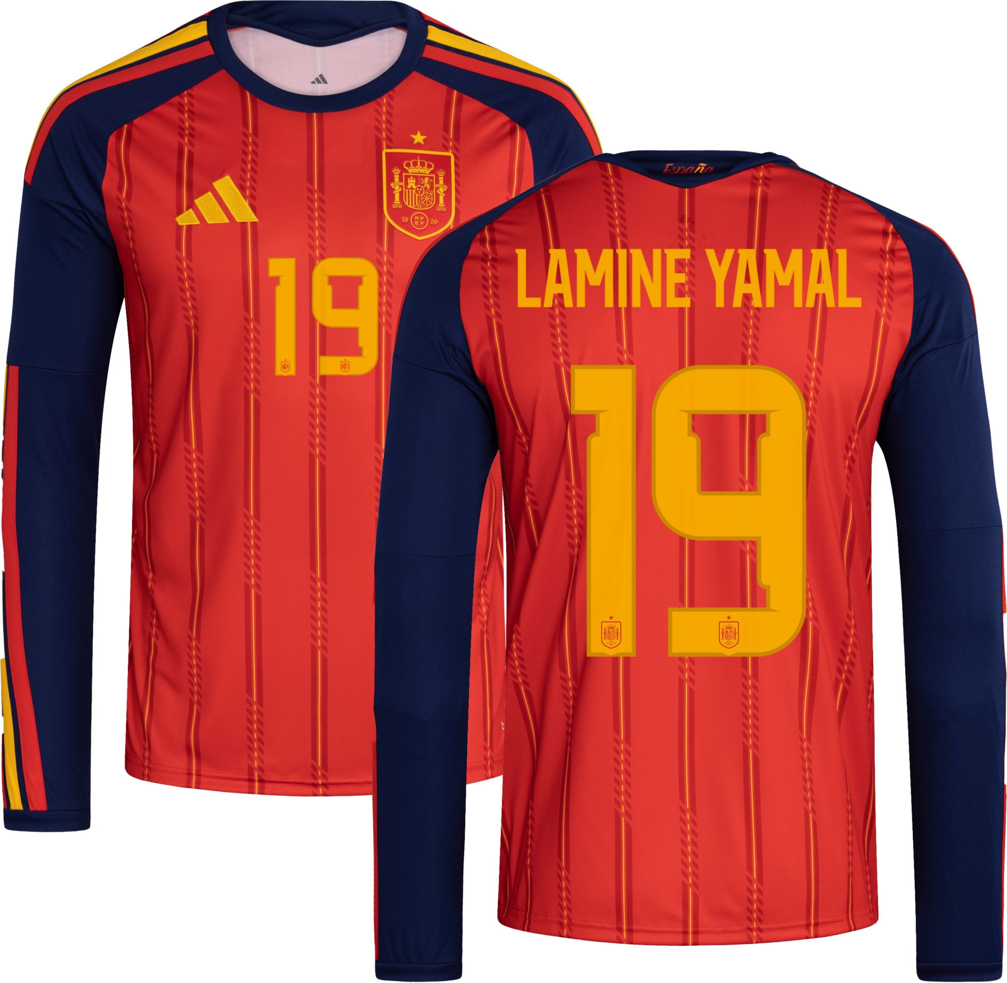 adidas Adult Spain Lamine Yamal #19 2026 Home Long Sleeve Replica