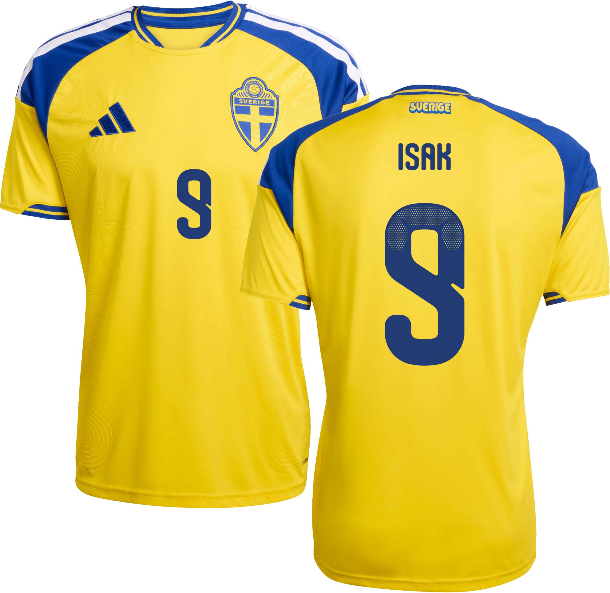 adidas Adult Sweden Alexander Isak #9 2026 Home Replica Jersey