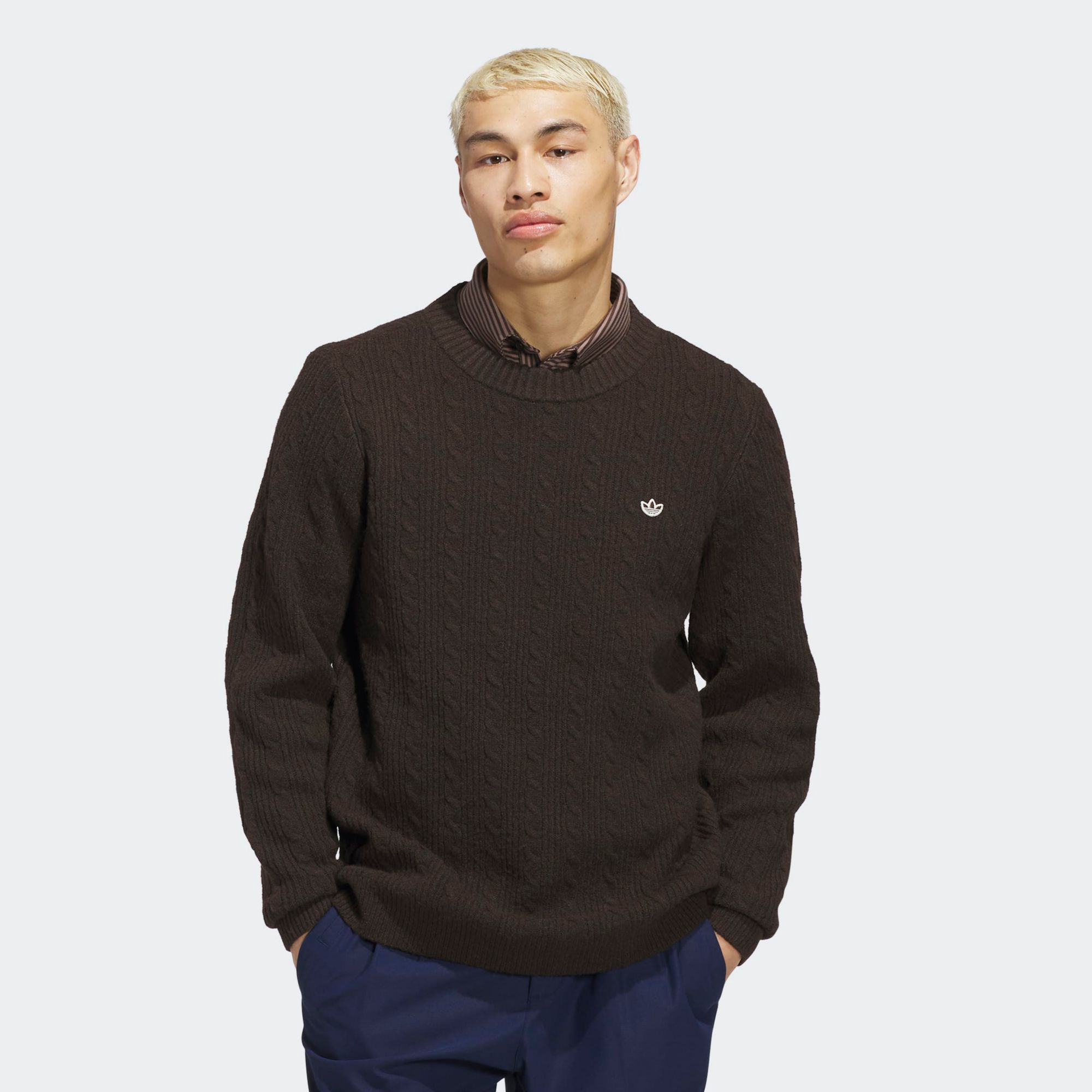 adidas Originals Men's Long Sleeve Cableknit Golf Sweater | Golf