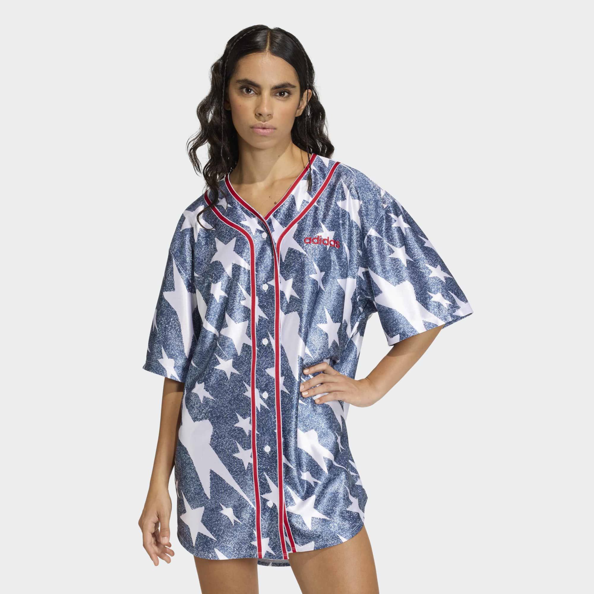 adidas Originals Women's Denim Graphic Baseball Shirt | Dick's