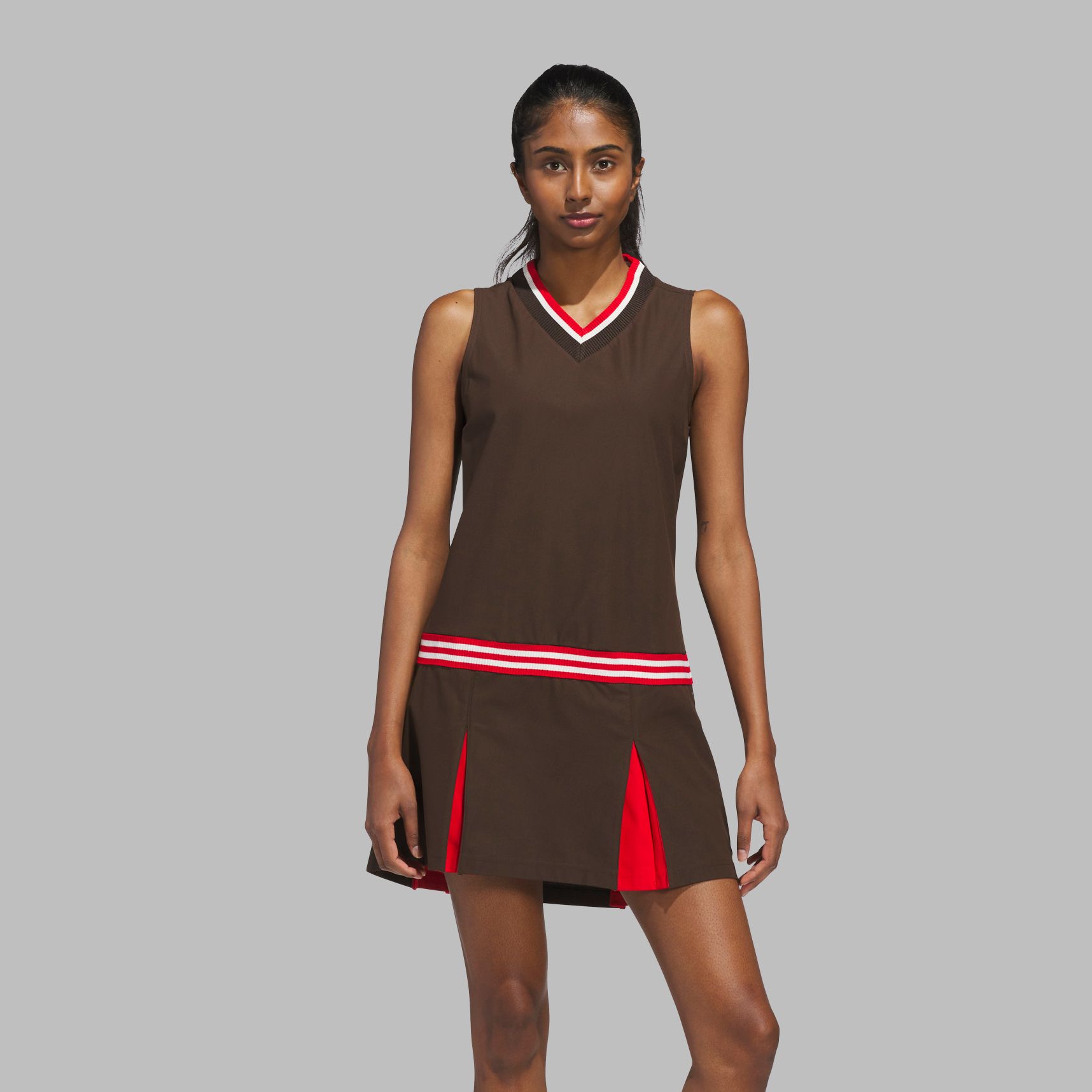 adidas pink golf dress $110 Adidas women's Made With Nature Golf Dress with Shorts IK4385 Pink  Peach M