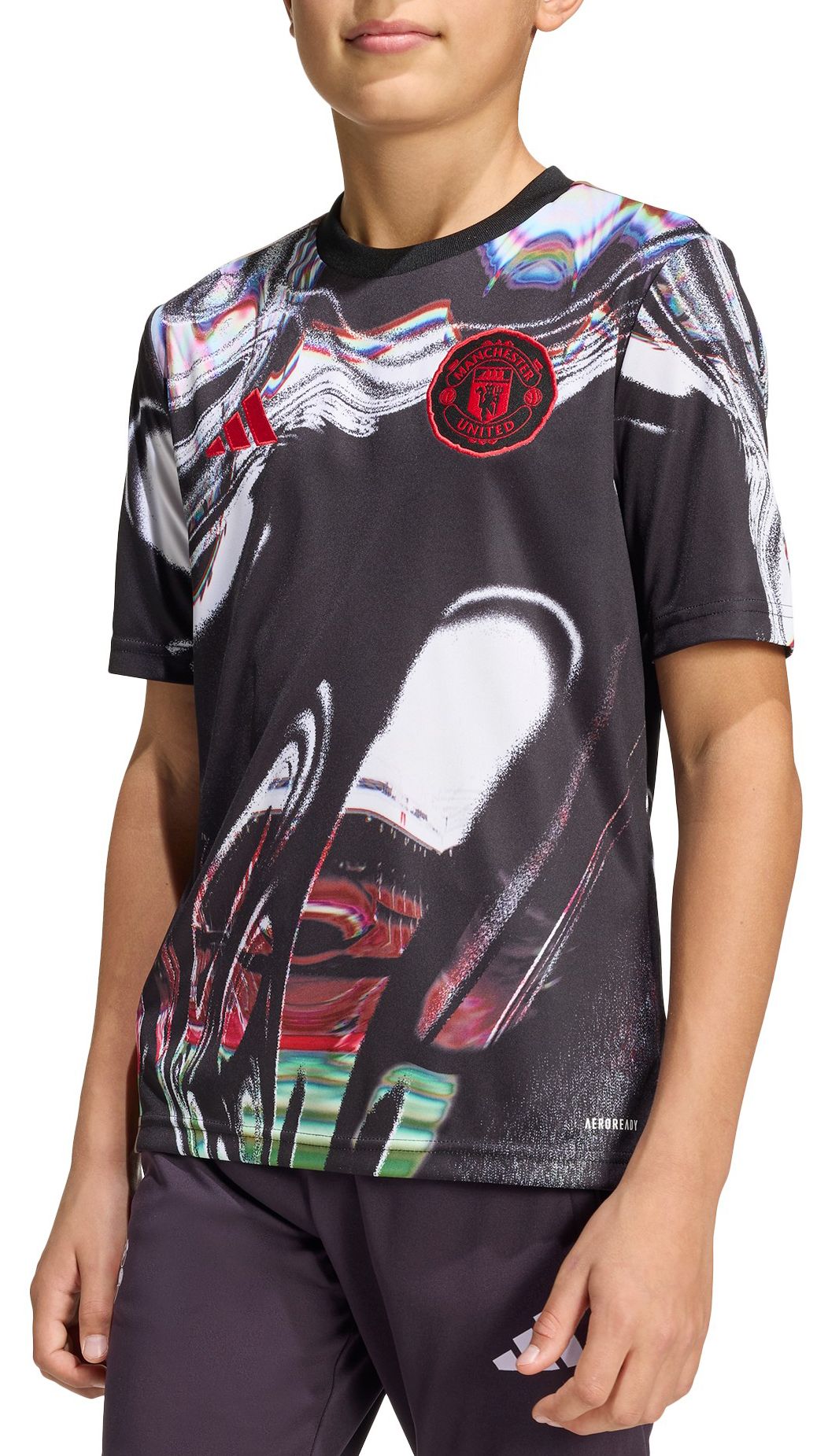 adidas Youth 2025 Manchester United Black Prematch Jersey | Dick's