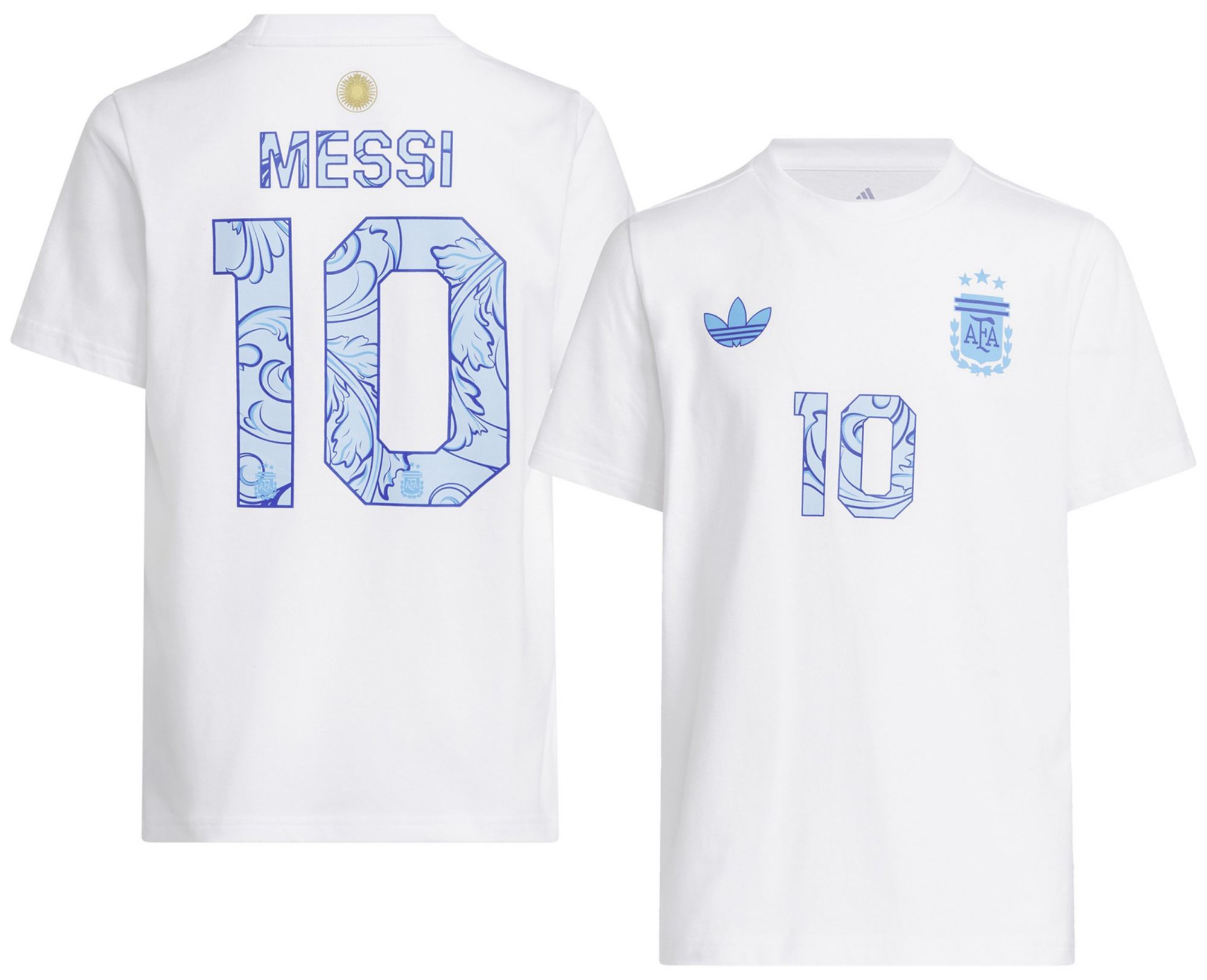 adidas Youth Argentina Lionel Messi #10 2026 Away White T-Shirt